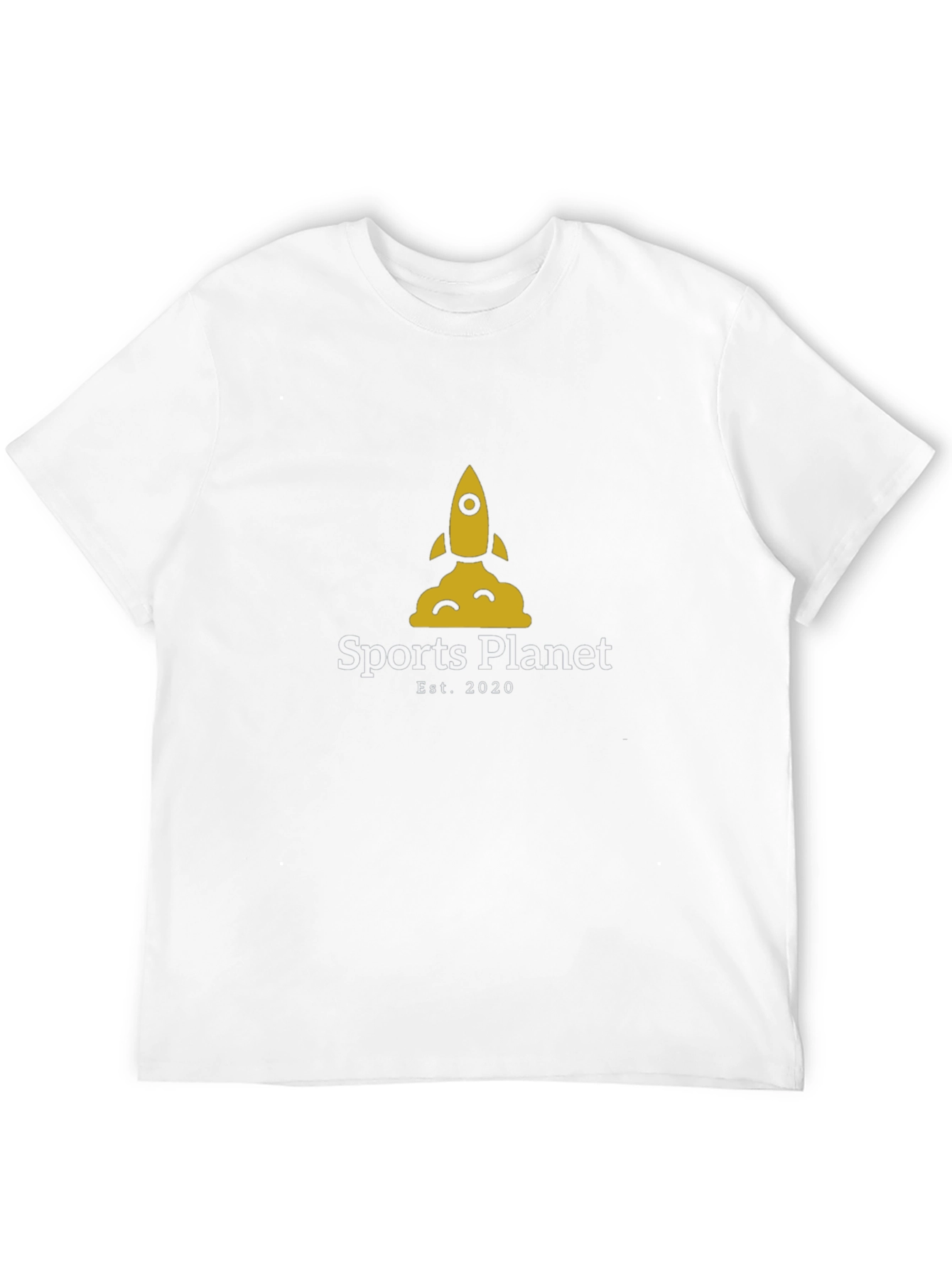 Sports Planet Black T-Shirt - Rocket Design