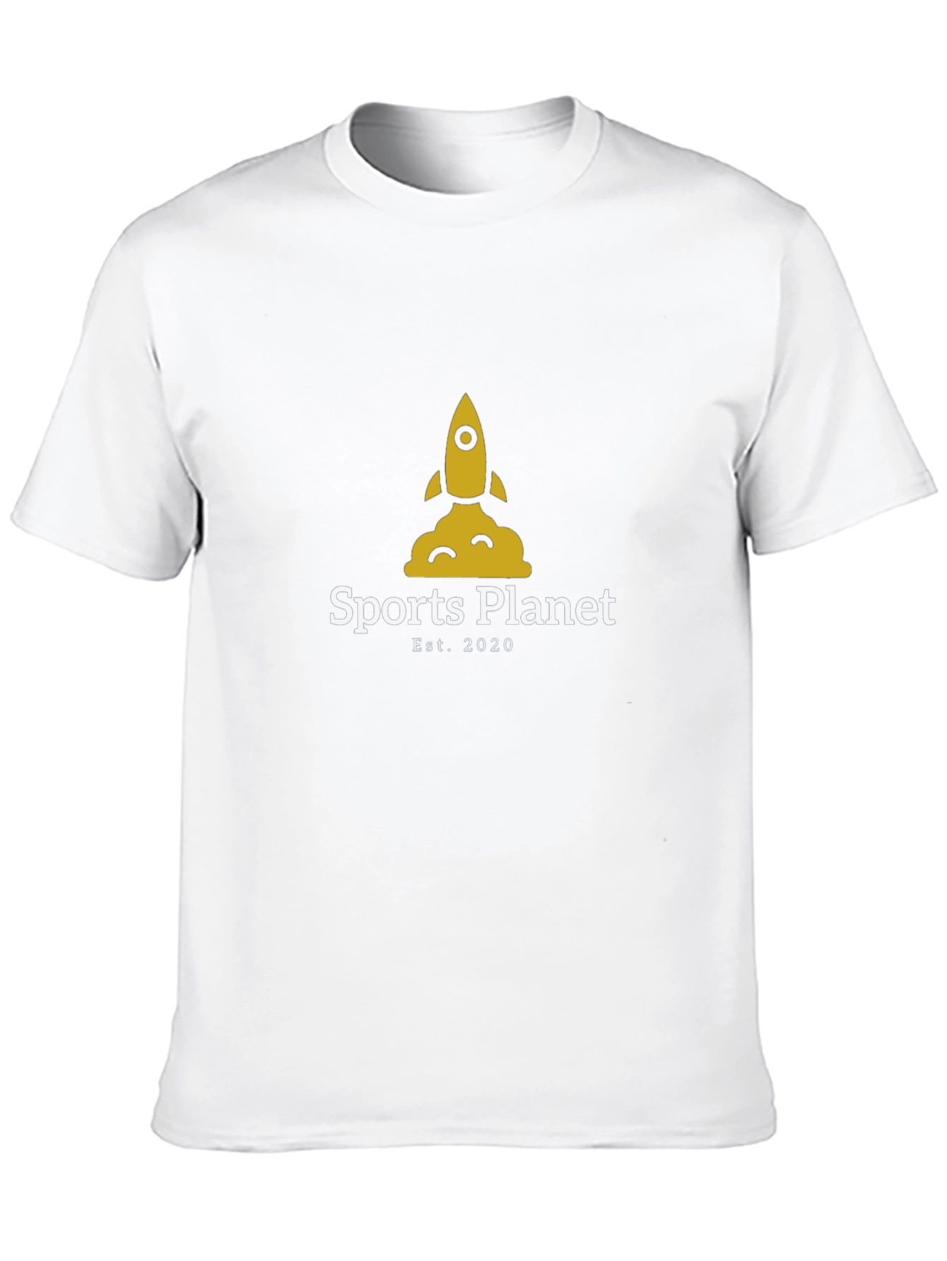 Sports Planet Black T-Shirt - Rocket Design