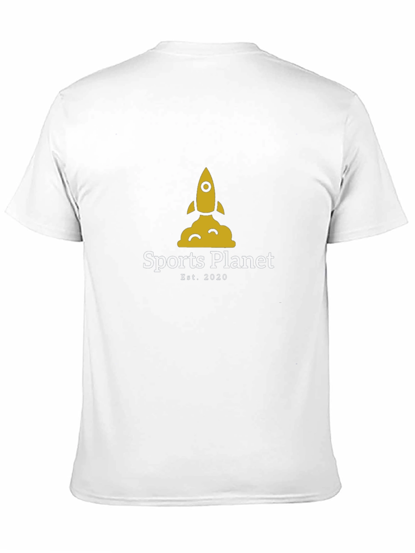 Sports Planet Black T-Shirt - Rocket Design