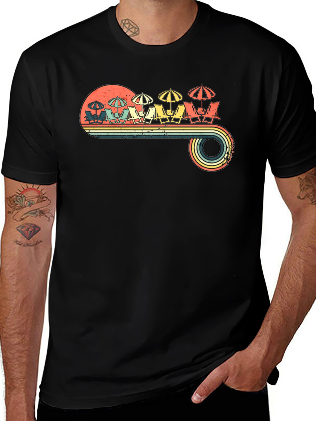 Retro Beach Scene T-Shirt