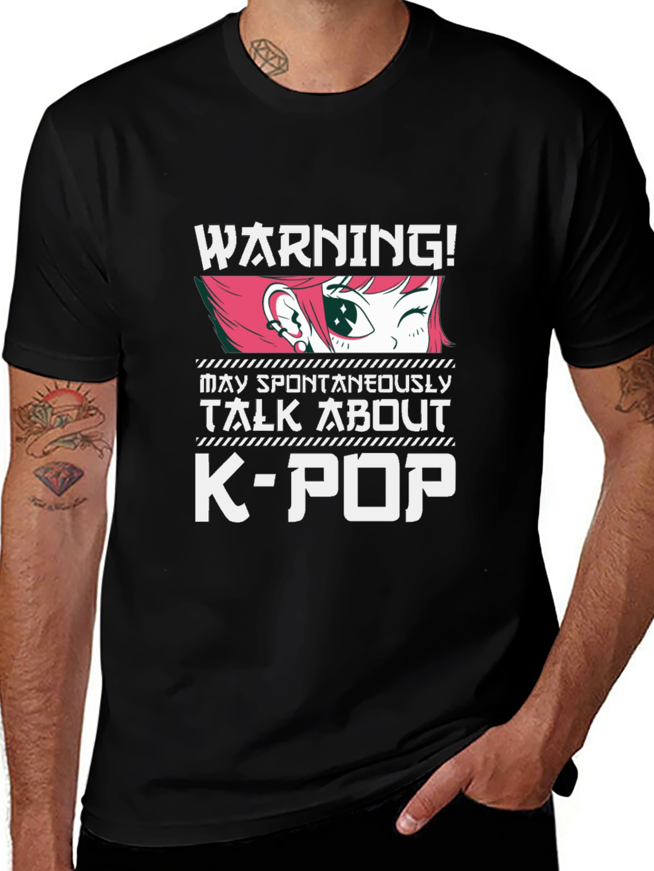 Warning K-Pop Anime Fan T-Shirt