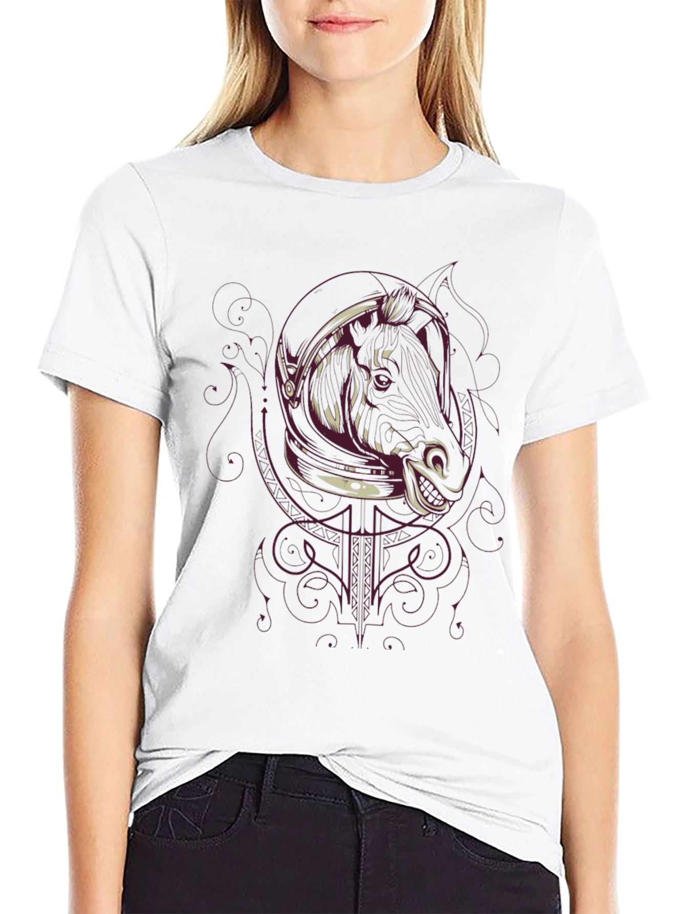 Astronaut Boar Graphic T-Shirt - Mens Black Tee