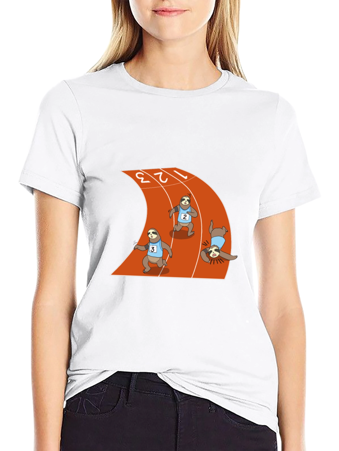 Sloth Runners Black Graphic Tee