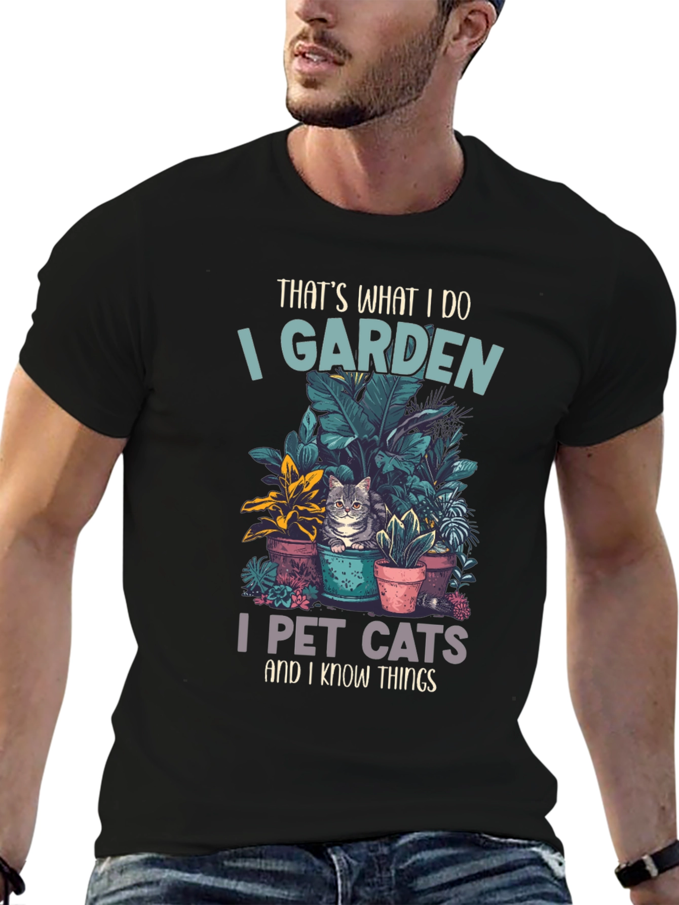 Gardening and Cat Lover T-Shirt