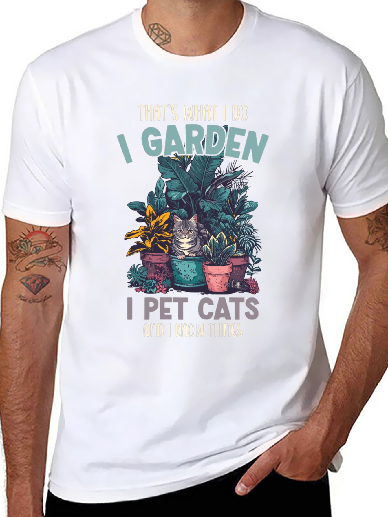 Gardening and Cat Lover T-Shirt