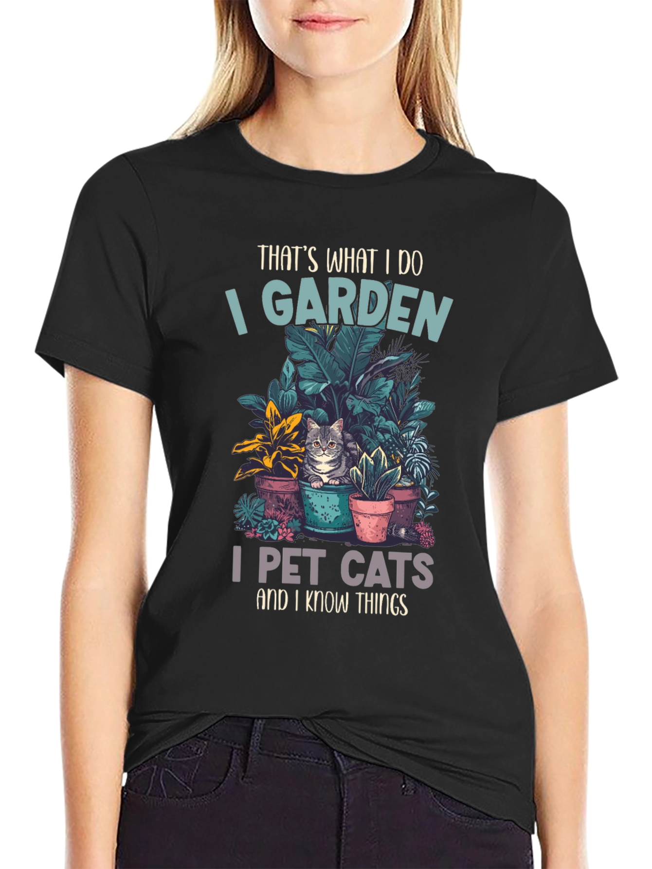 Gardening and Cat Lover T-Shirt