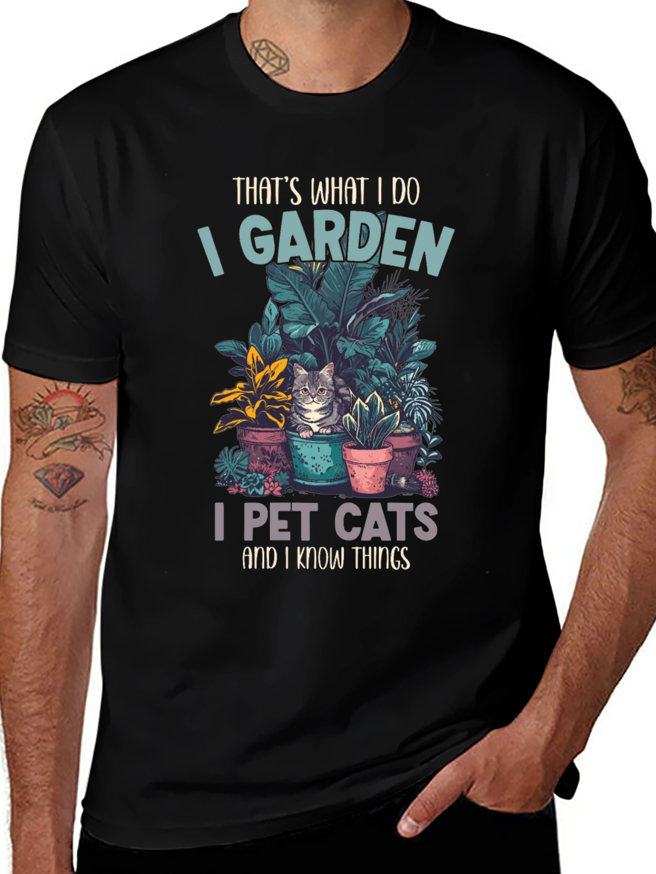 Gardening and Cat Lover T-Shirt