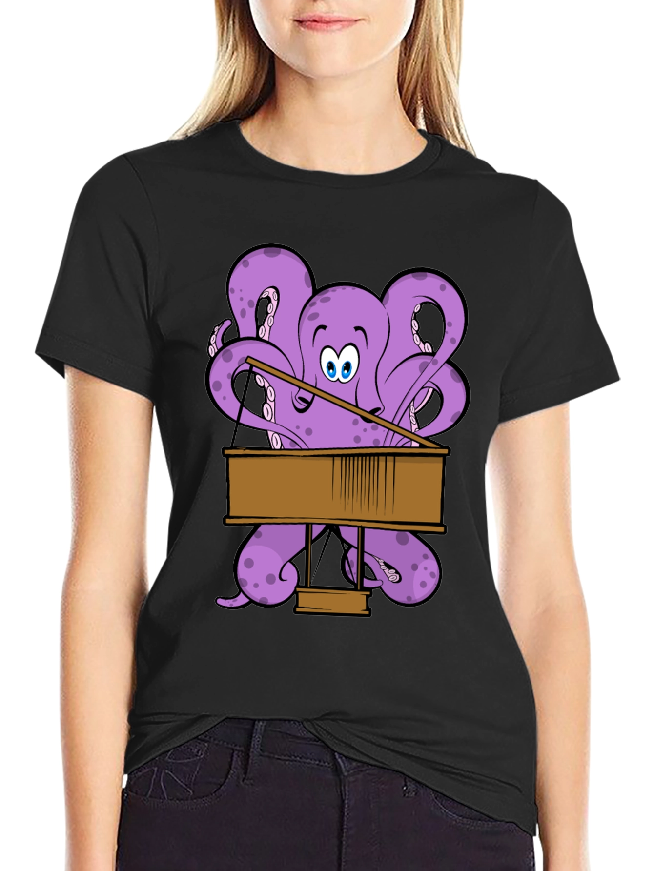 Octopus Pianist Graphic T-Shirt