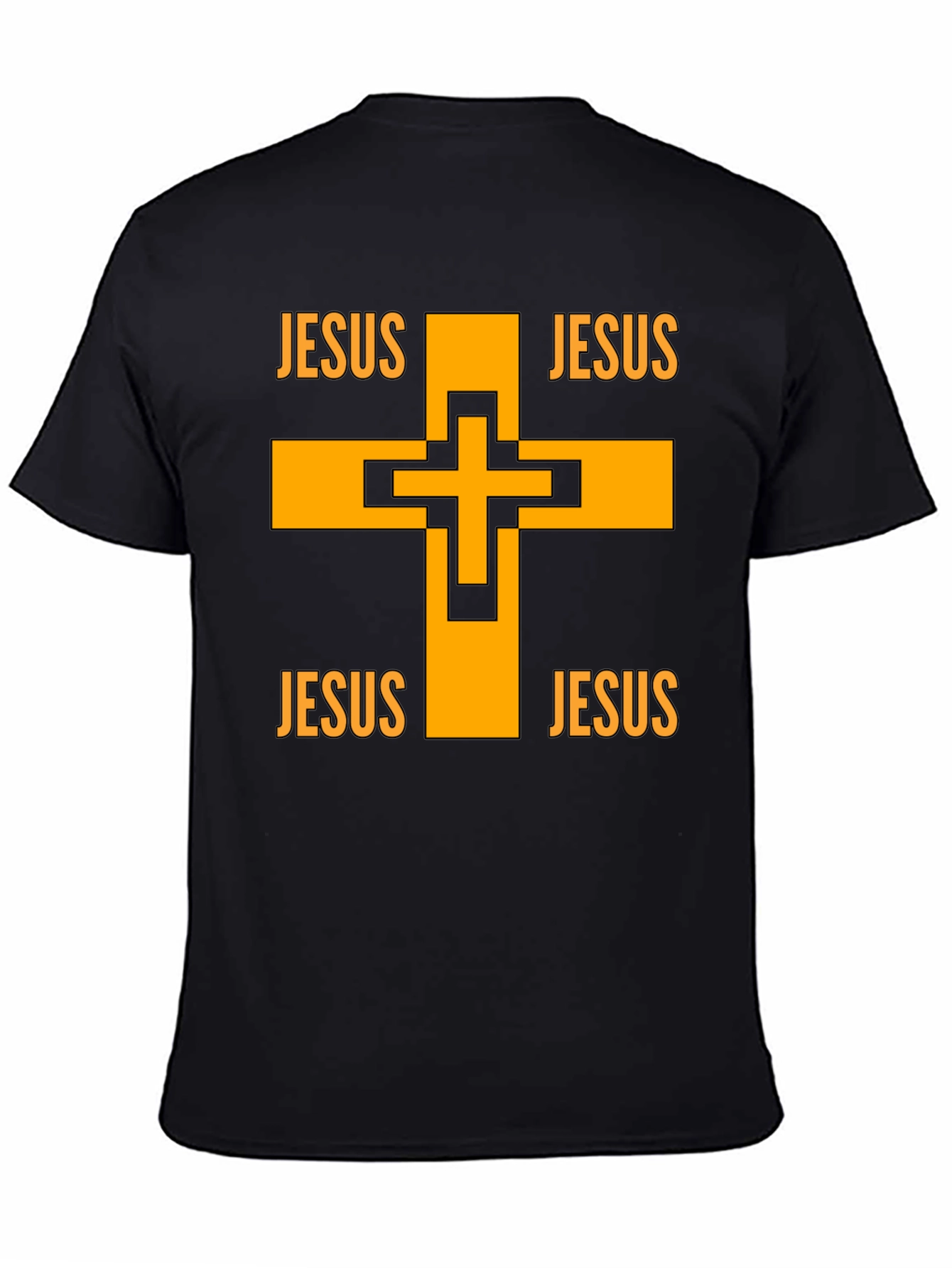 Jesus Cross Graphic Black T-Shirt
