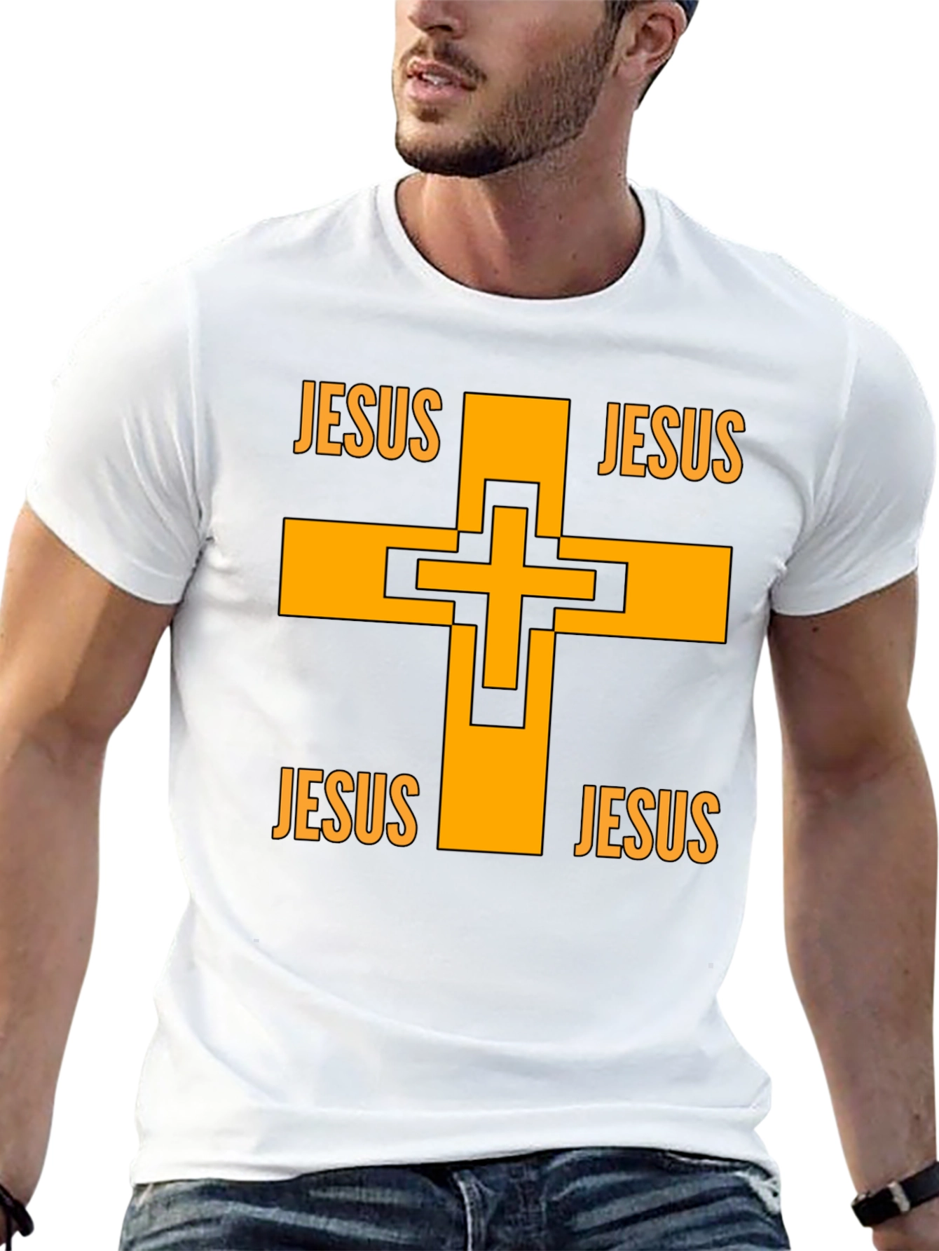 Jesus Cross Graphic Black T-Shirt