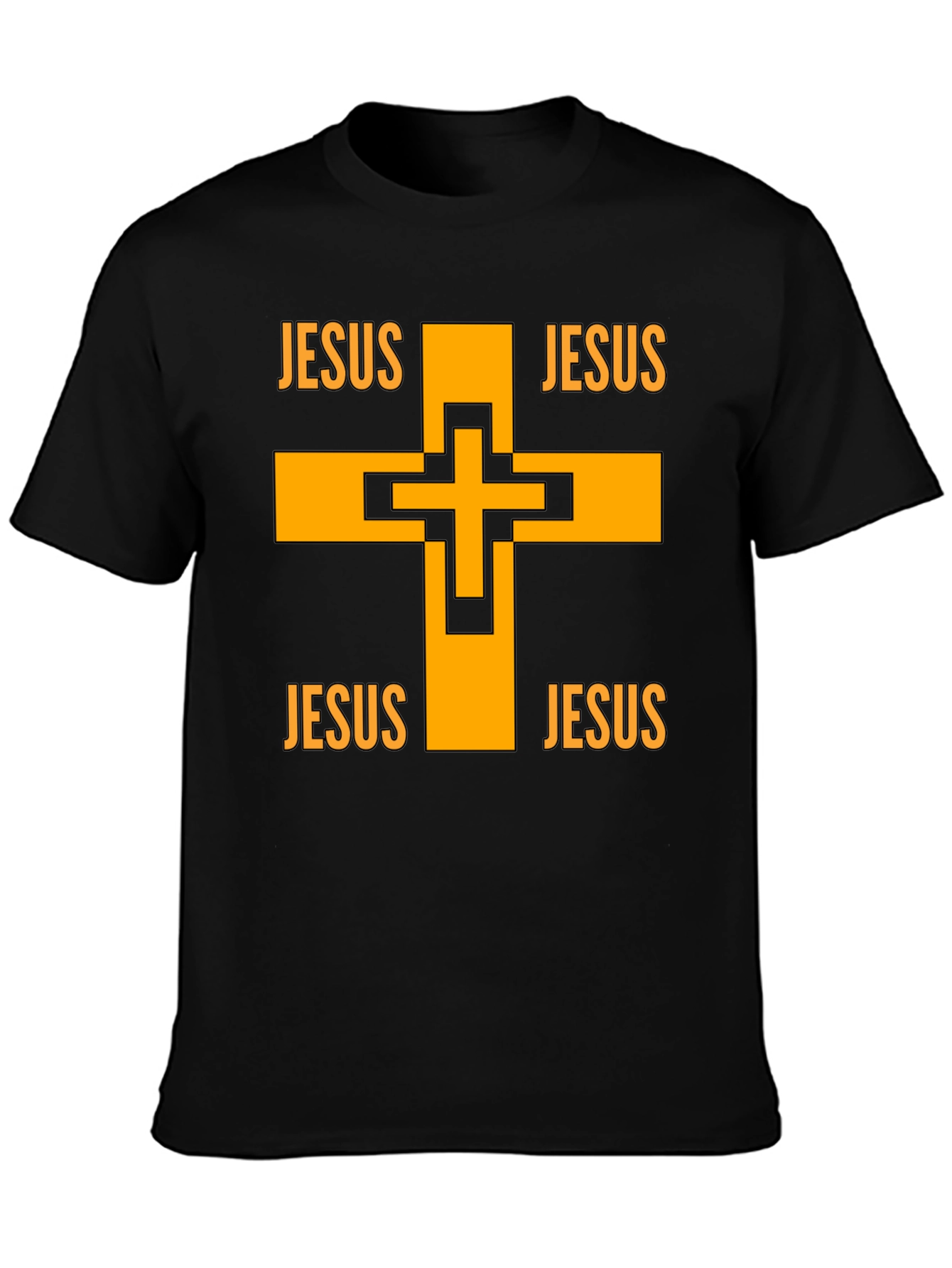 Jesus Cross Graphic Black T-Shirt