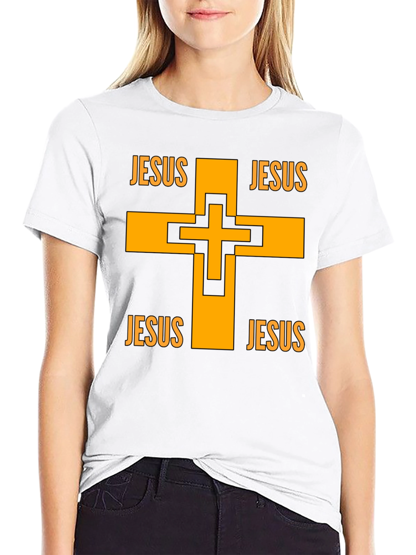 Jesus Cross Graphic Black T-Shirt