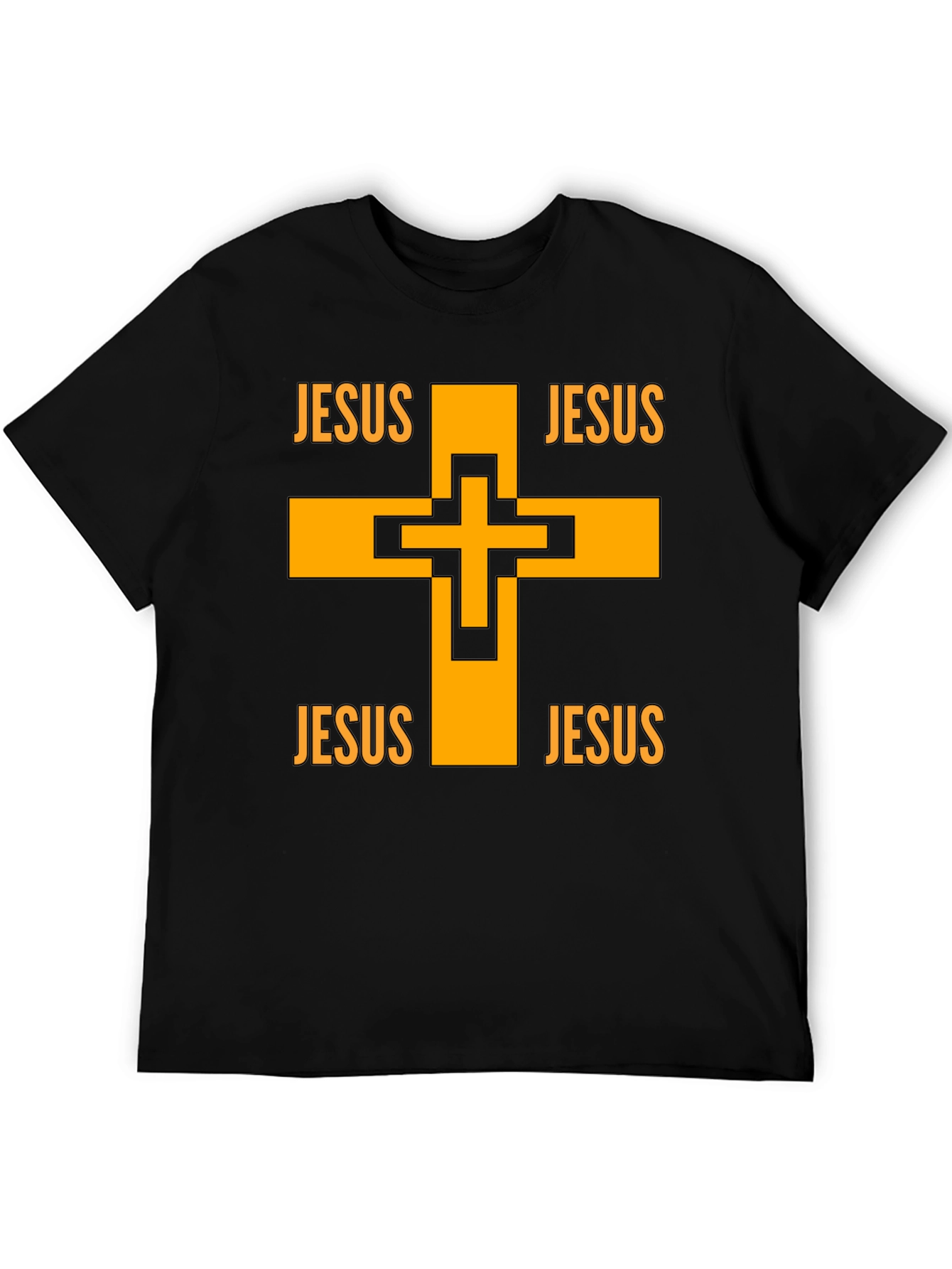 Jesus Cross Graphic Black T-Shirt