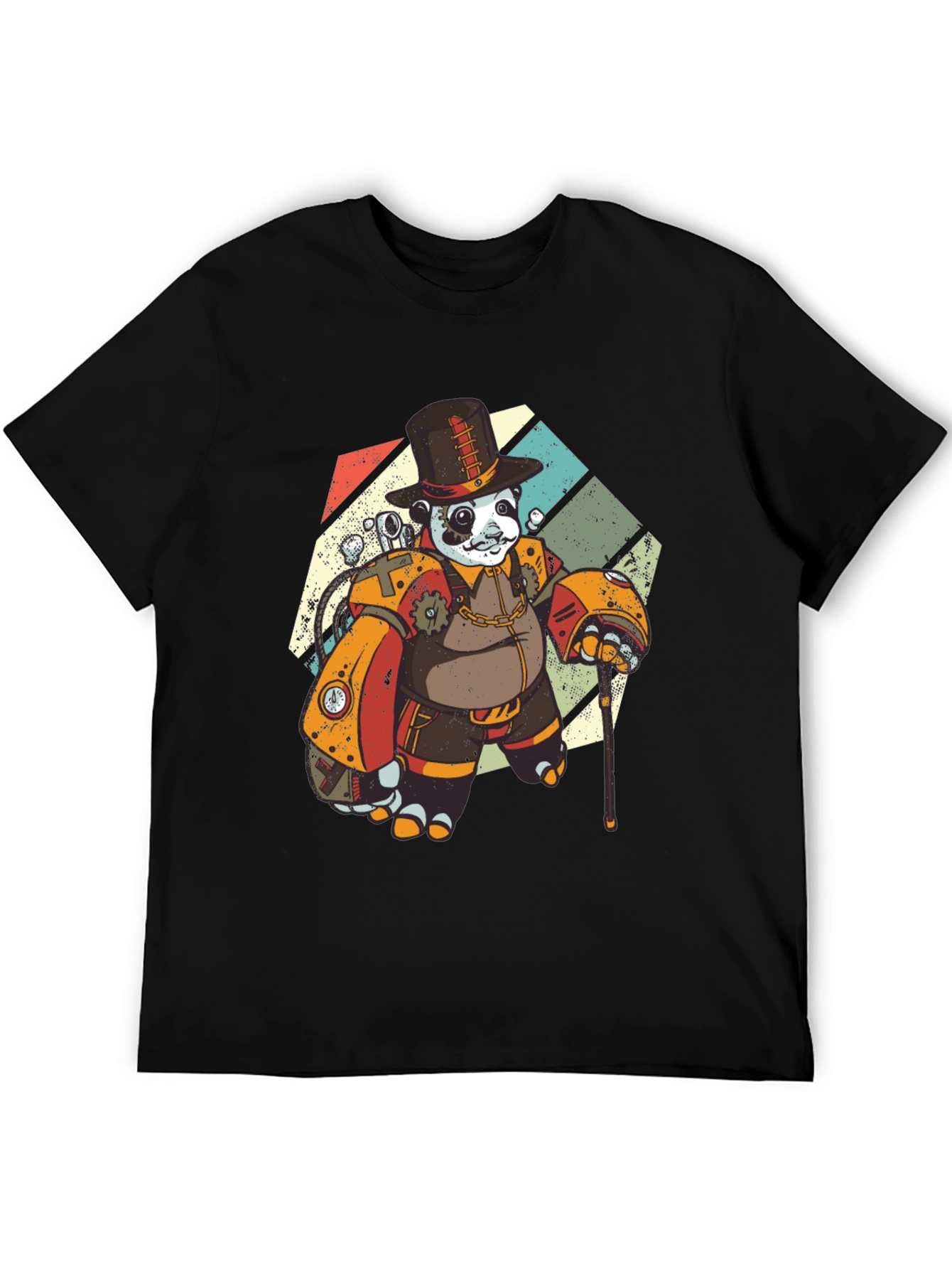 Steampunk Panda Bear T-Shirt - Unique Graphic Tee