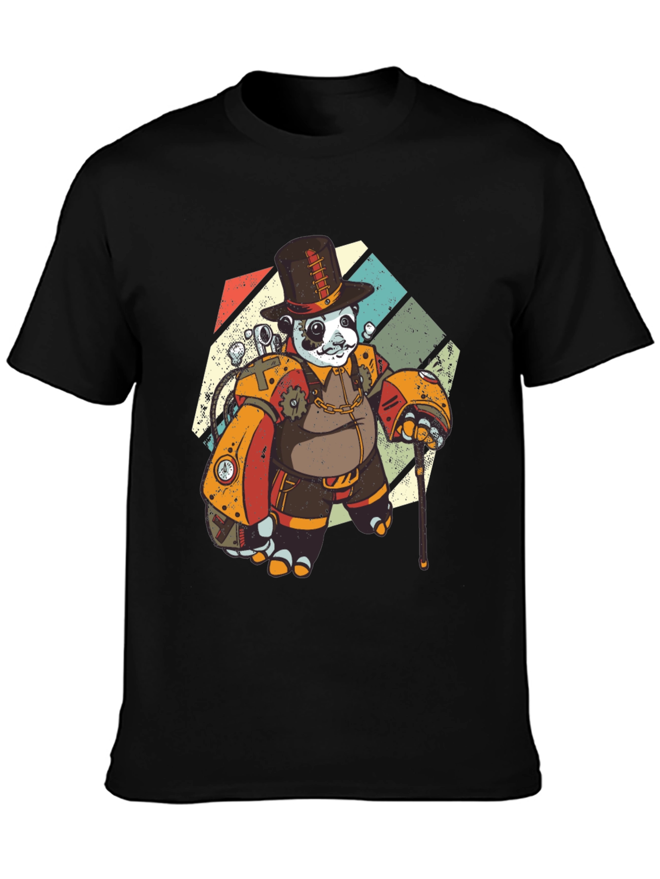 Steampunk Panda Bear T-Shirt - Unique Graphic Tee