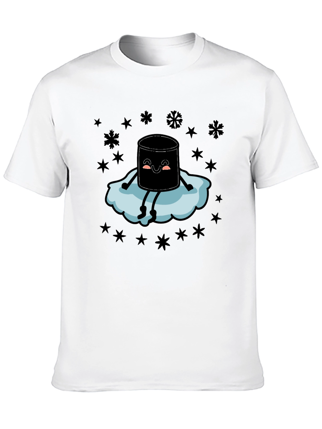 Marshmallow Snow Cloud Black T-Shirt