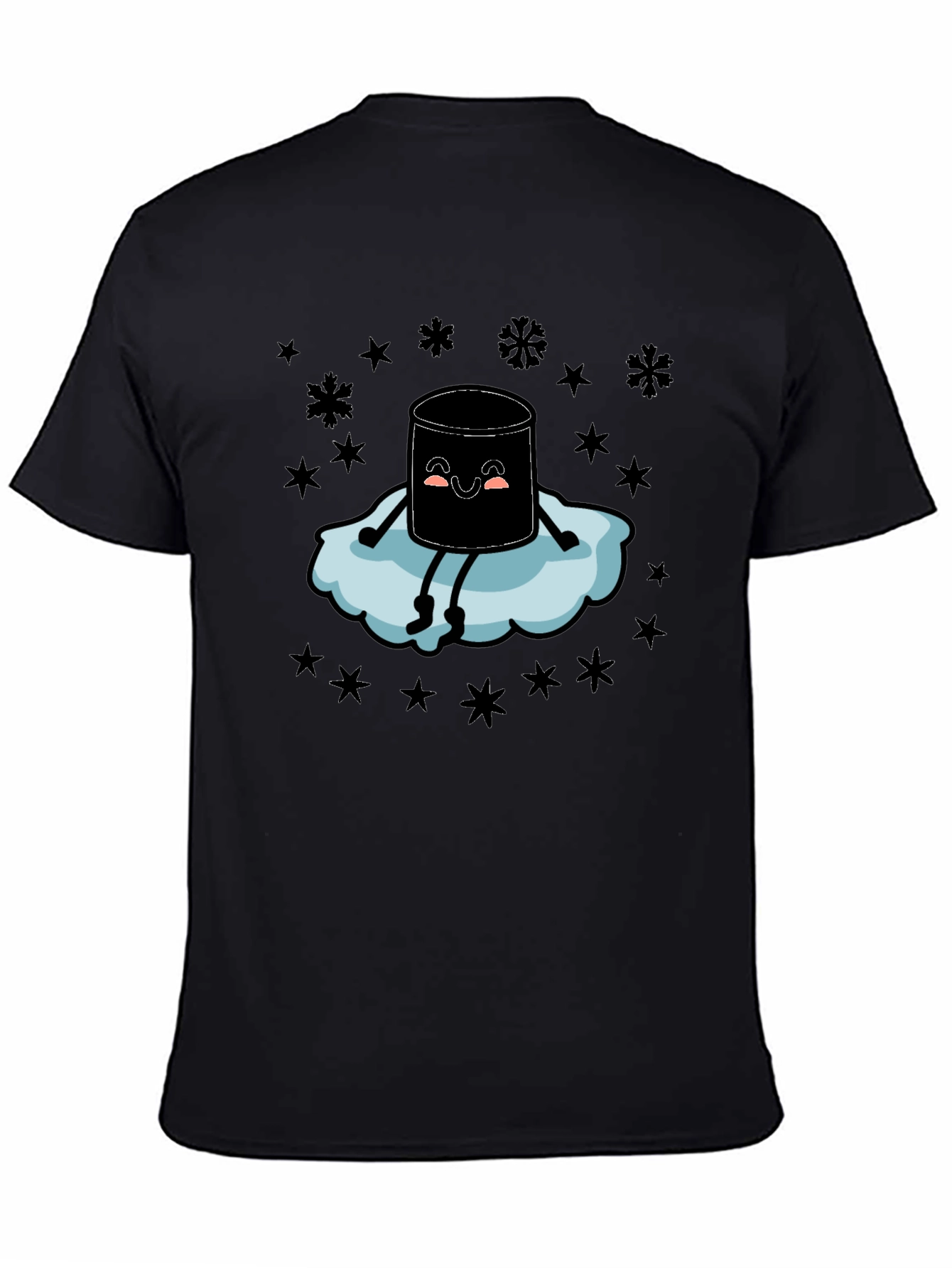 Marshmallow Snow Cloud Black T-Shirt