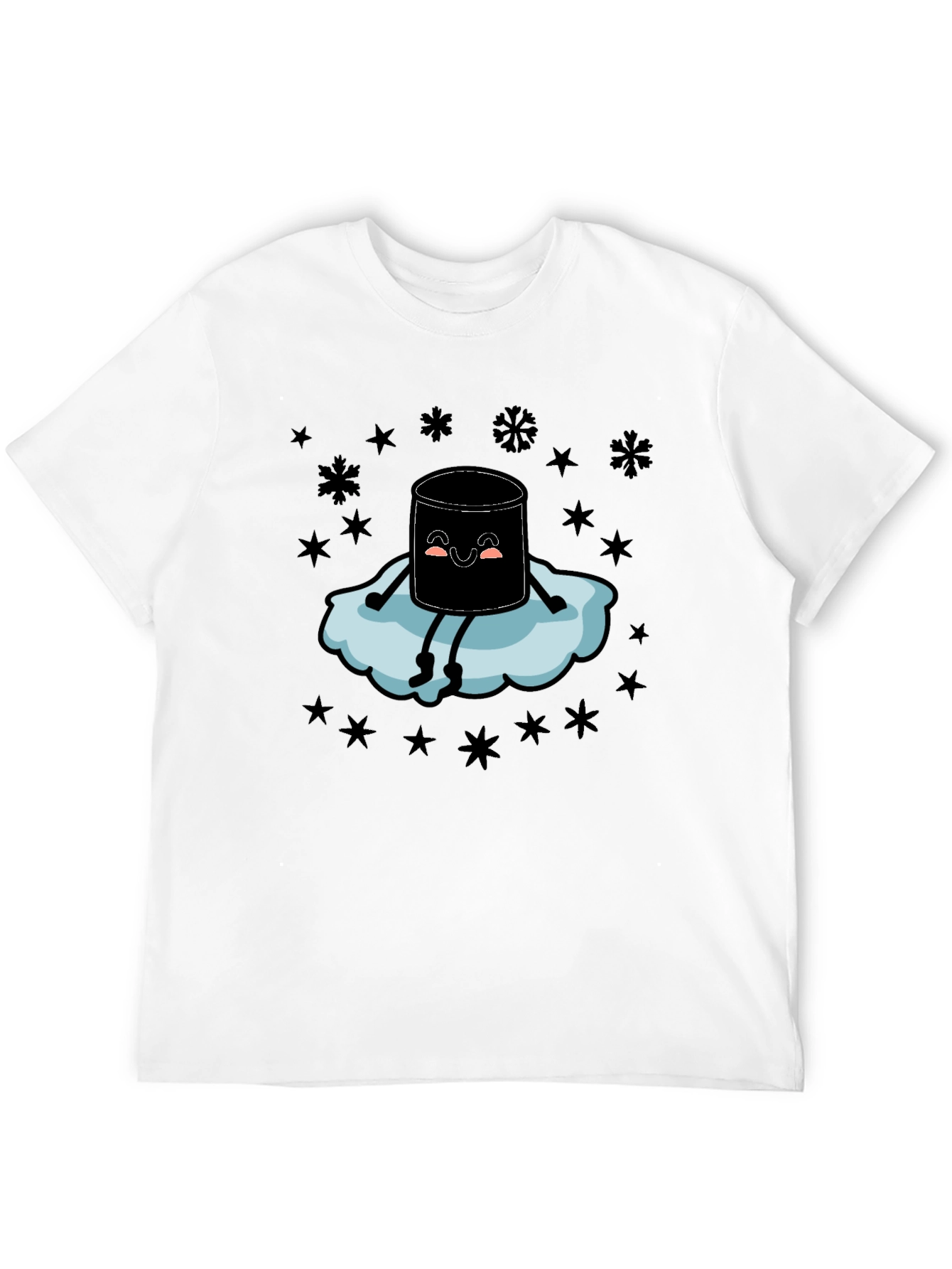 Marshmallow Snow Cloud Black T-Shirt