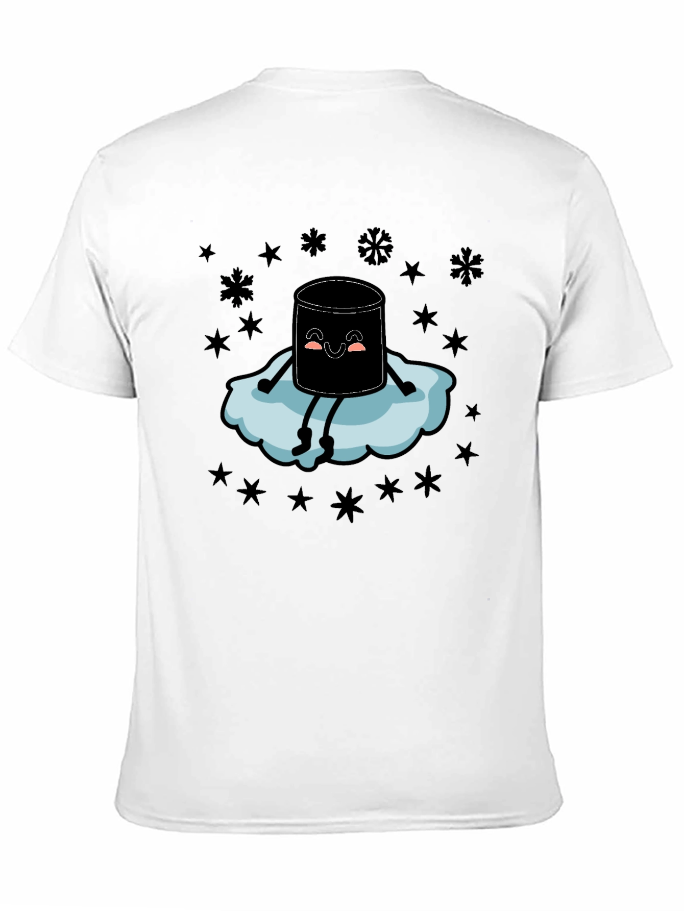 Marshmallow Snow Cloud Black T-Shirt