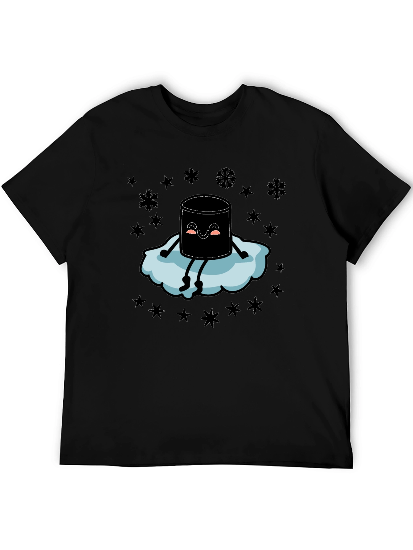 Marshmallow Snow Cloud Black T-Shirt