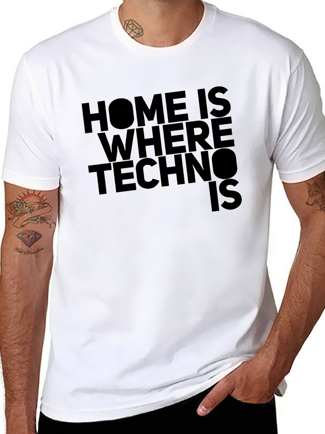 Home is Where Techno Is Black T-Shirt
