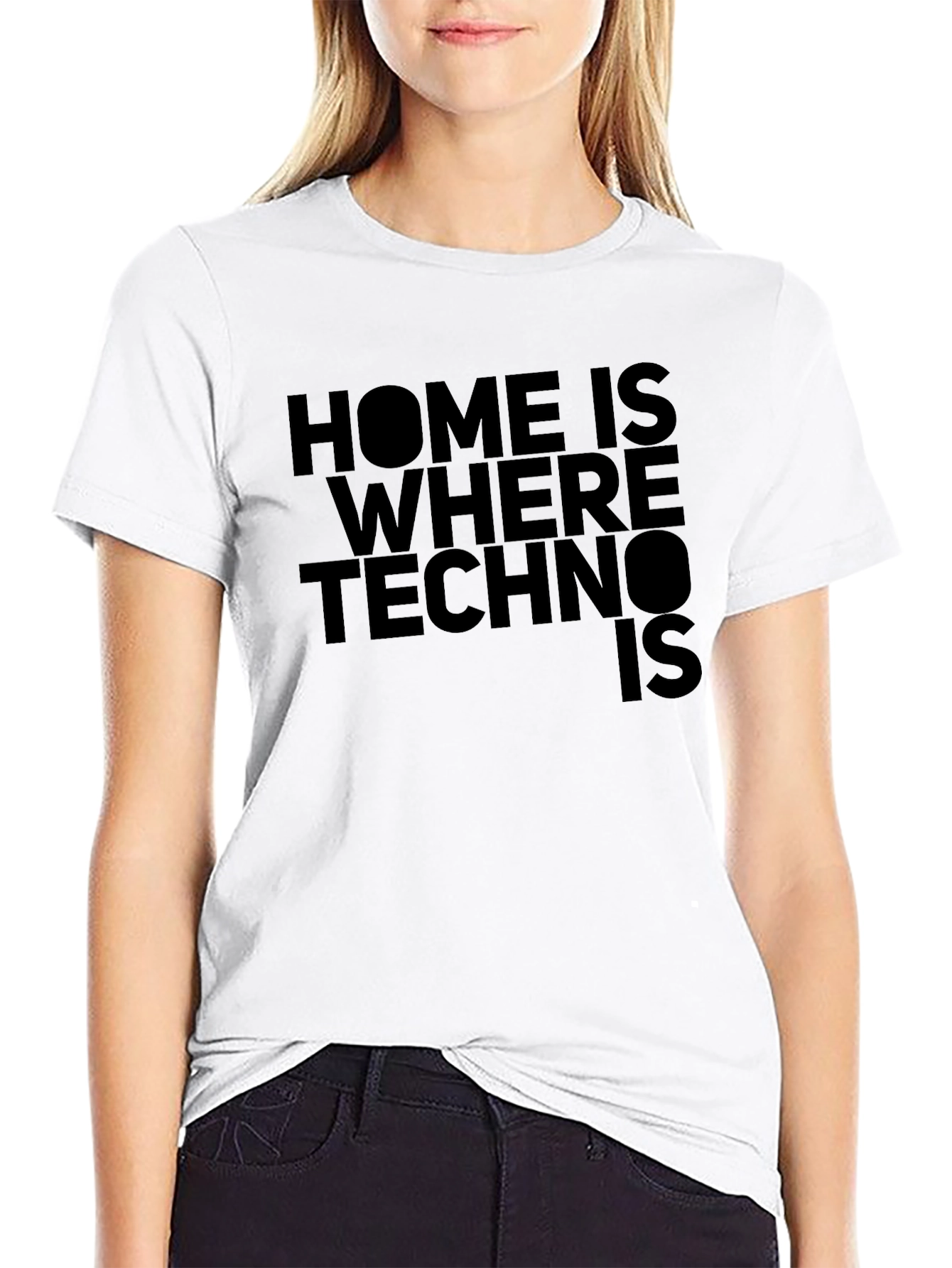 Home is Where Techno Is Black T-Shirt