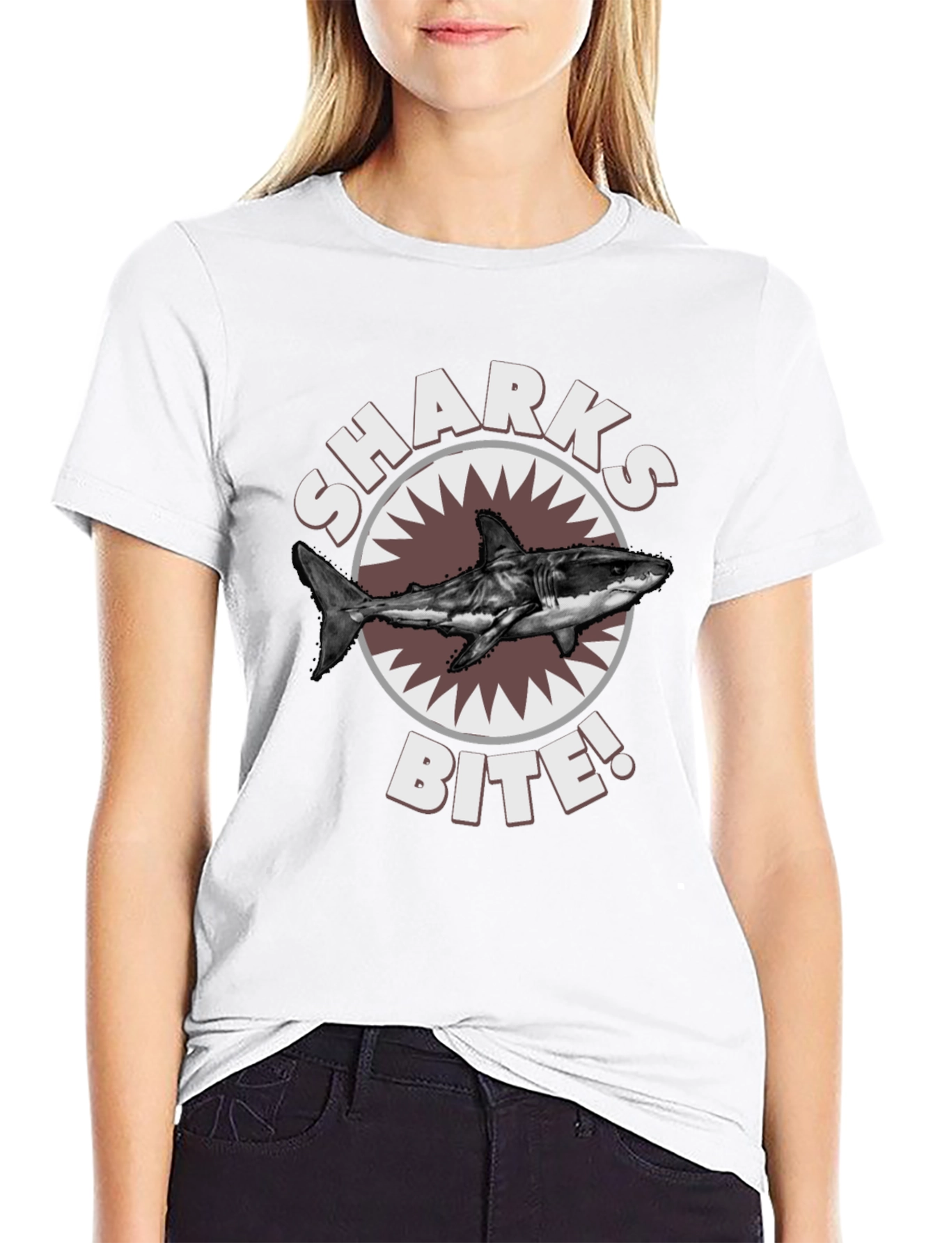 Sharks Bite T-Shirt - Great White Shark Graphic Tee