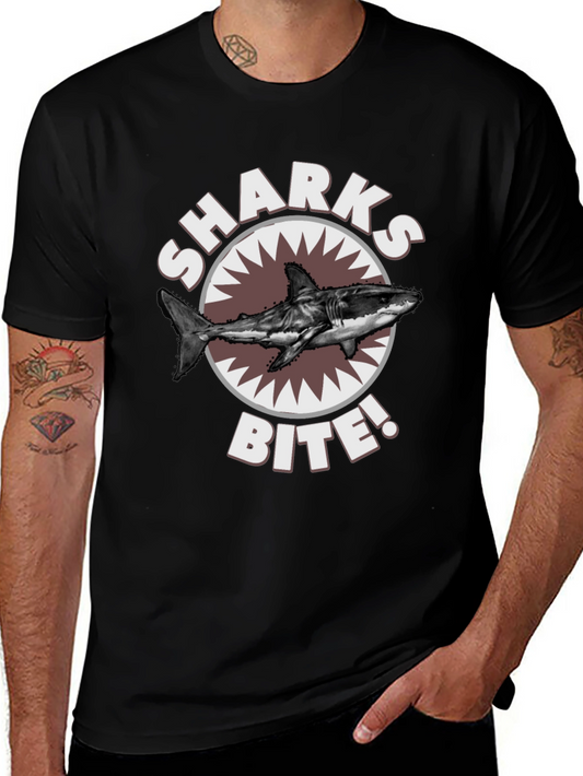 Sharks Bite T-Shirt - Great White Shark Graphic Tee