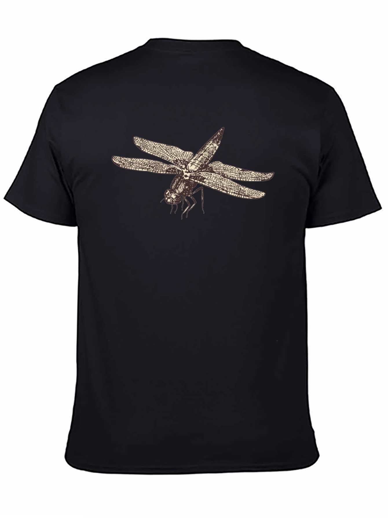 Dragonfly Graphic Tee - Black Cotton T-Shirt