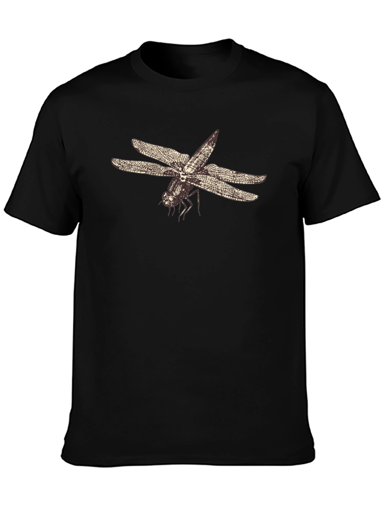 Dragonfly Graphic Tee - Black Cotton T-Shirt