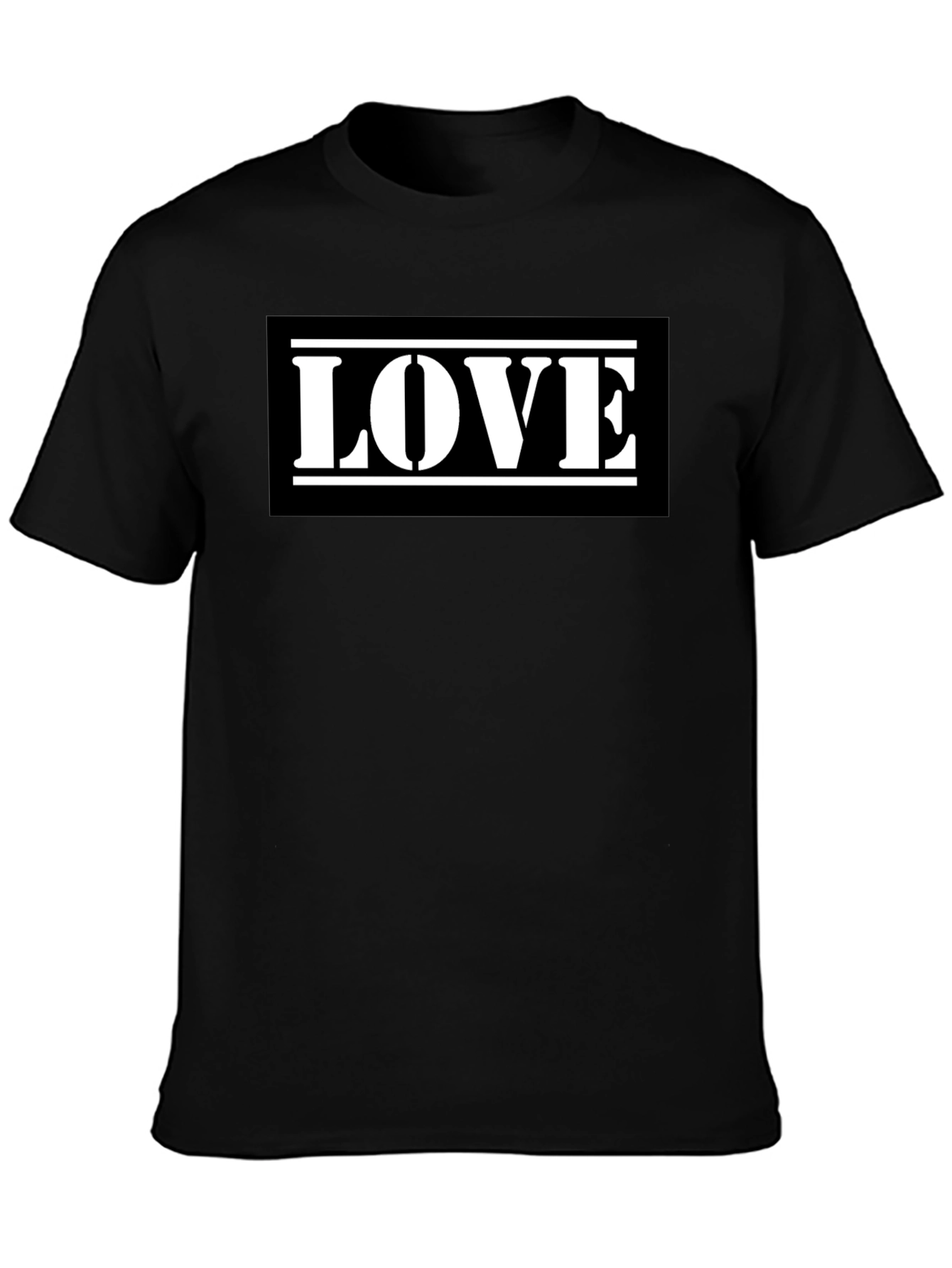 Love Graphic Print Black Cotton Tee