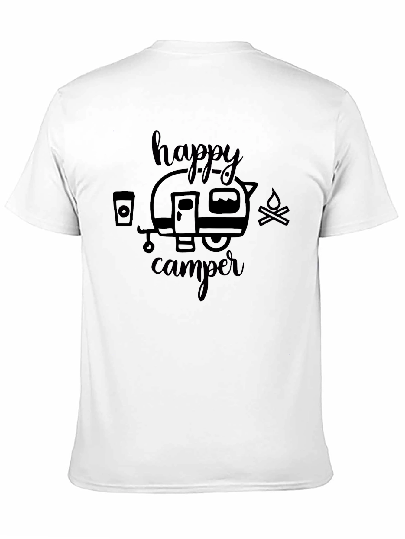 Happy Camper Graphic Tee - Black Camping T-Shirt