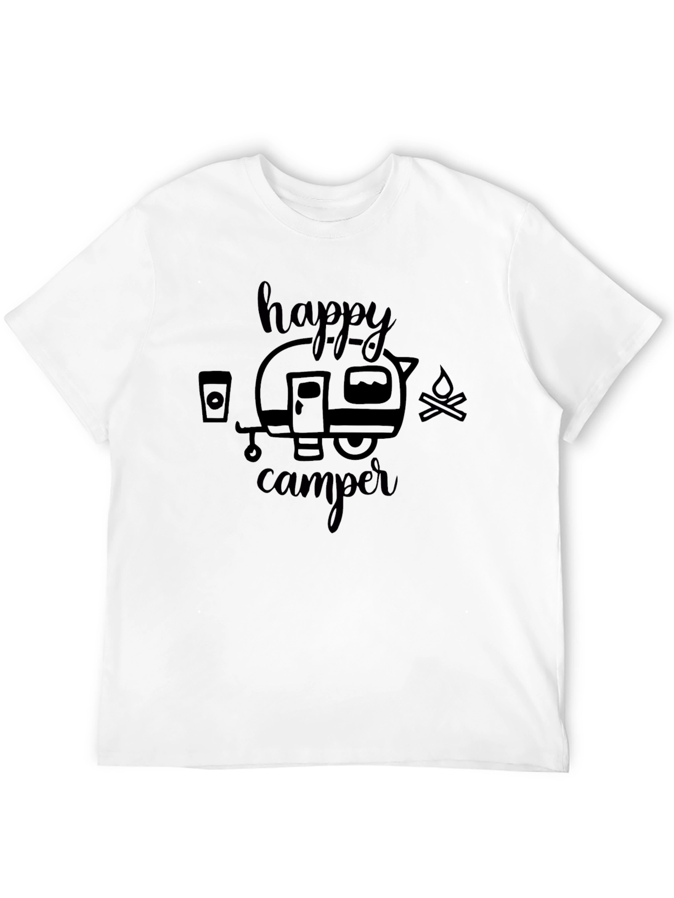 Happy Camper Graphic Tee - Black Camping T-Shirt