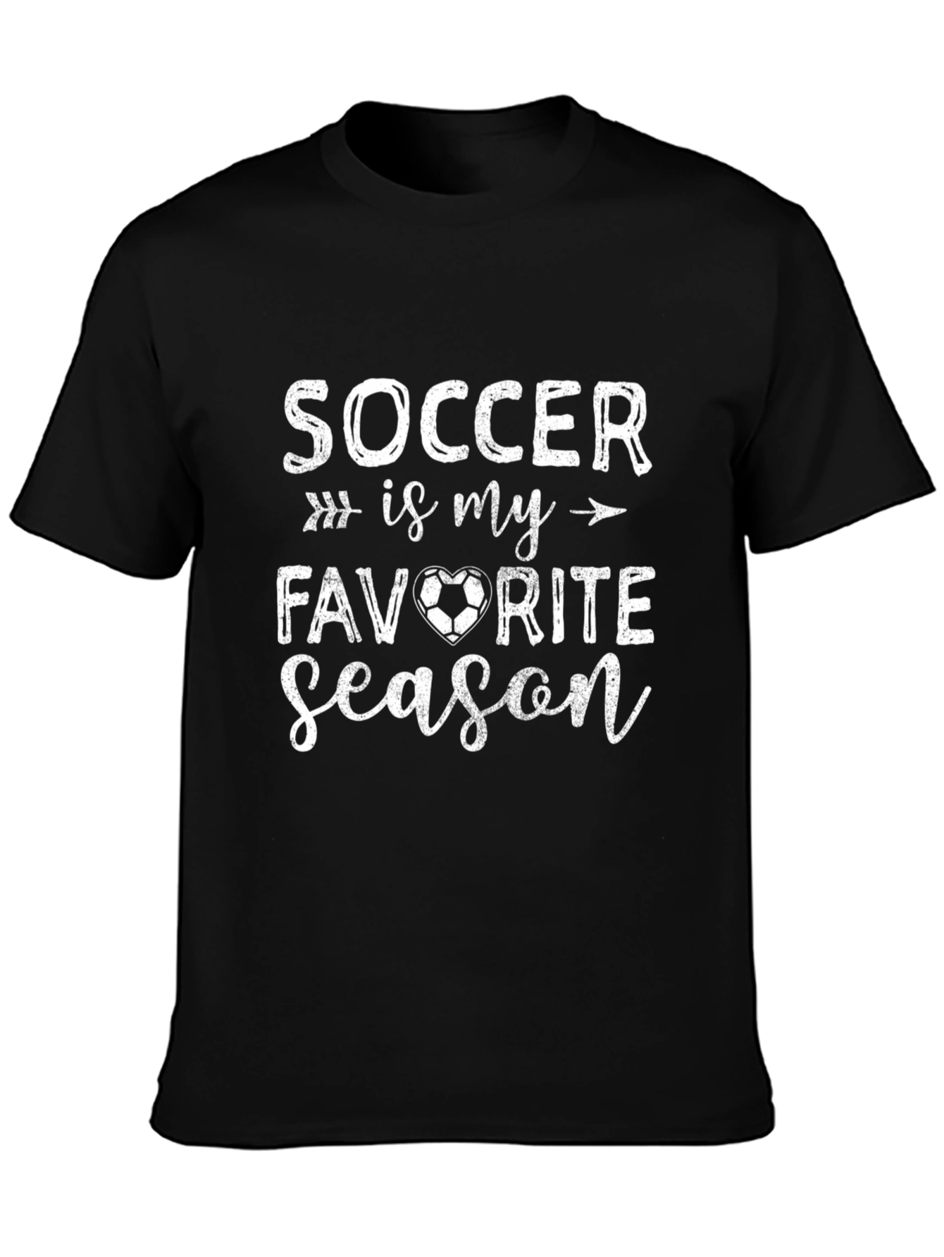 Soccer Is My Favorite Season Black T-Shirt