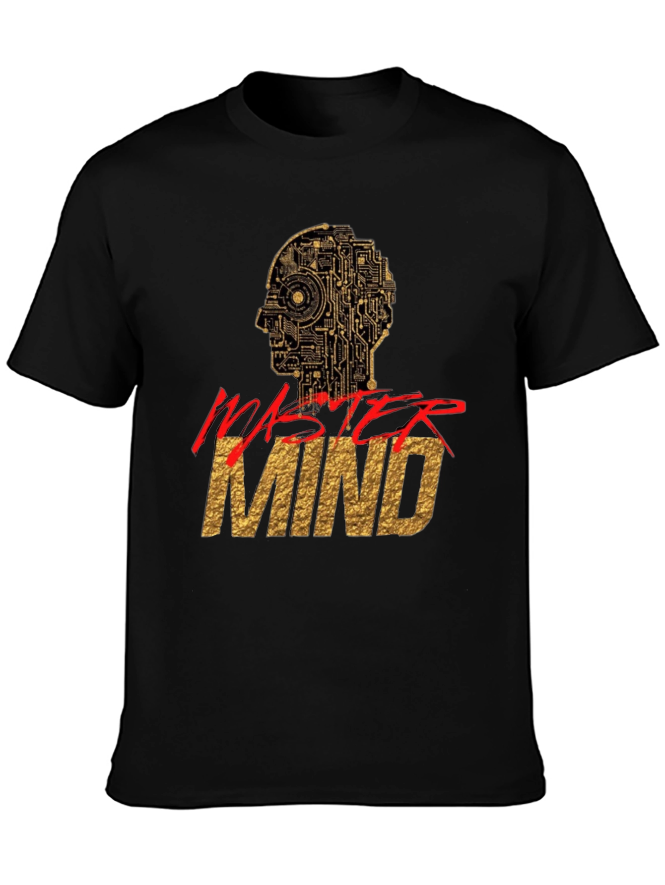 Mastermind Graphic Tee - Gold & Red Print