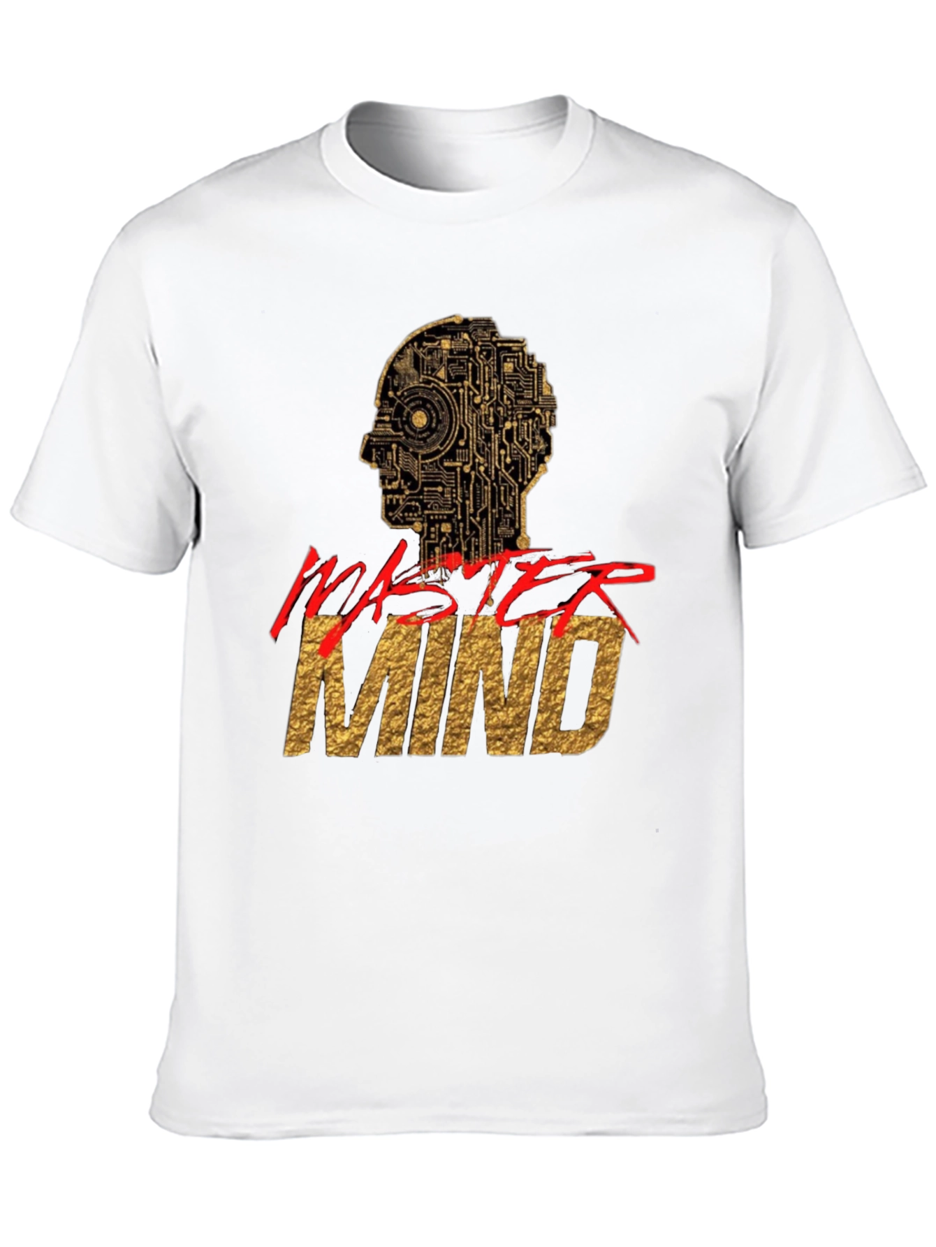 Mastermind Graphic Tee - Gold & Red Print
