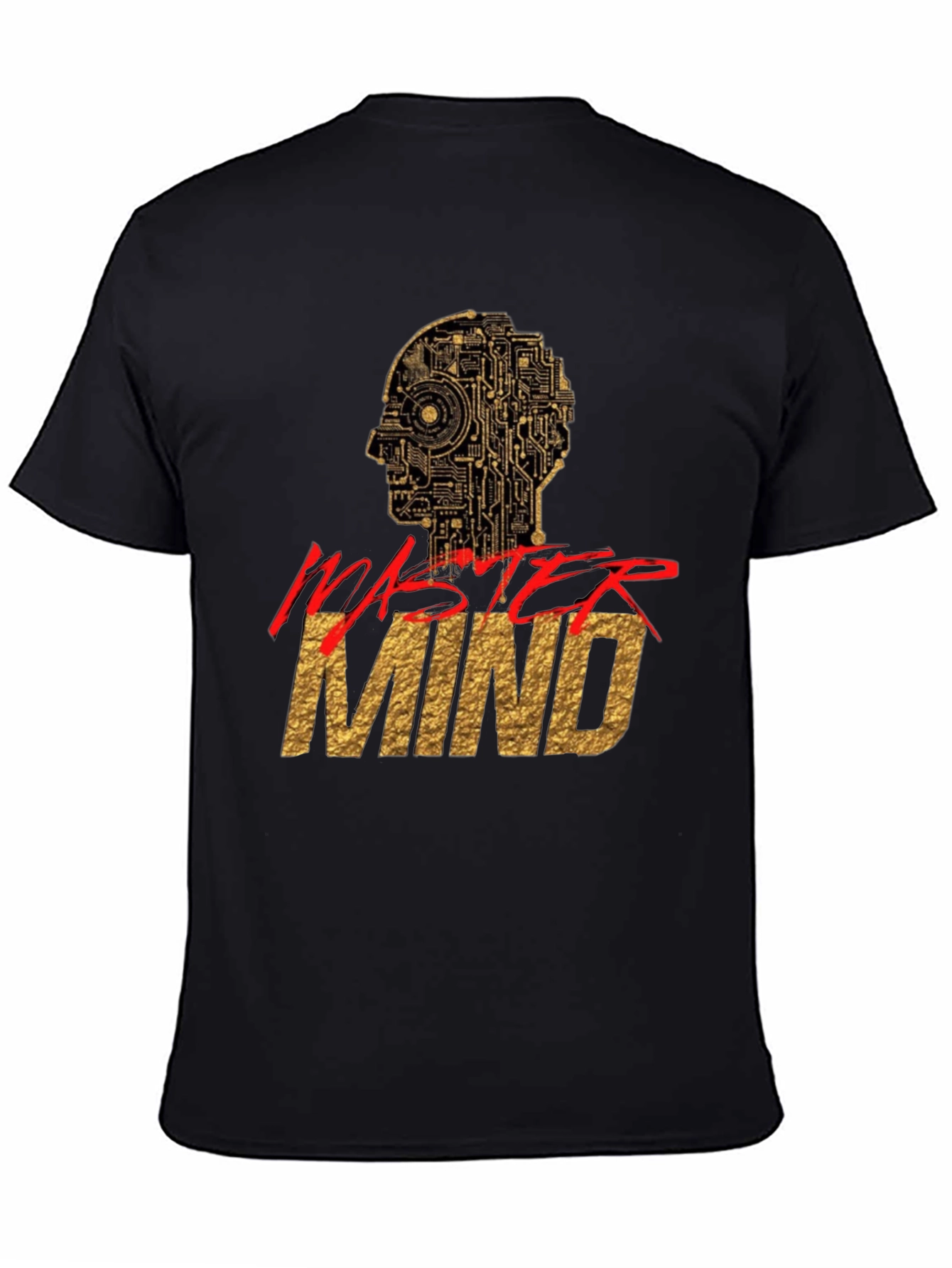 Mastermind Graphic Tee - Gold & Red Print