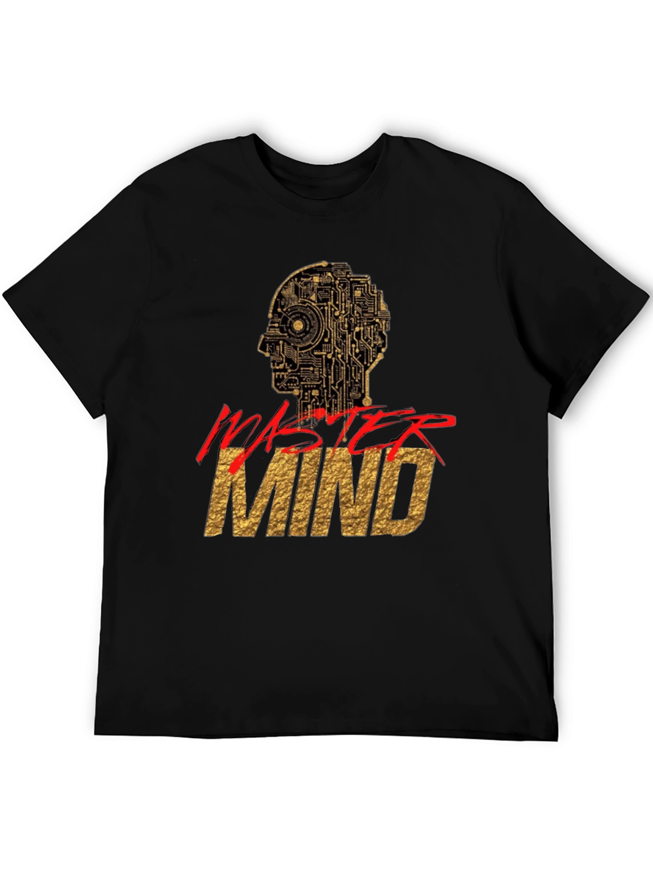 Mastermind Graphic Tee - Gold & Red Print