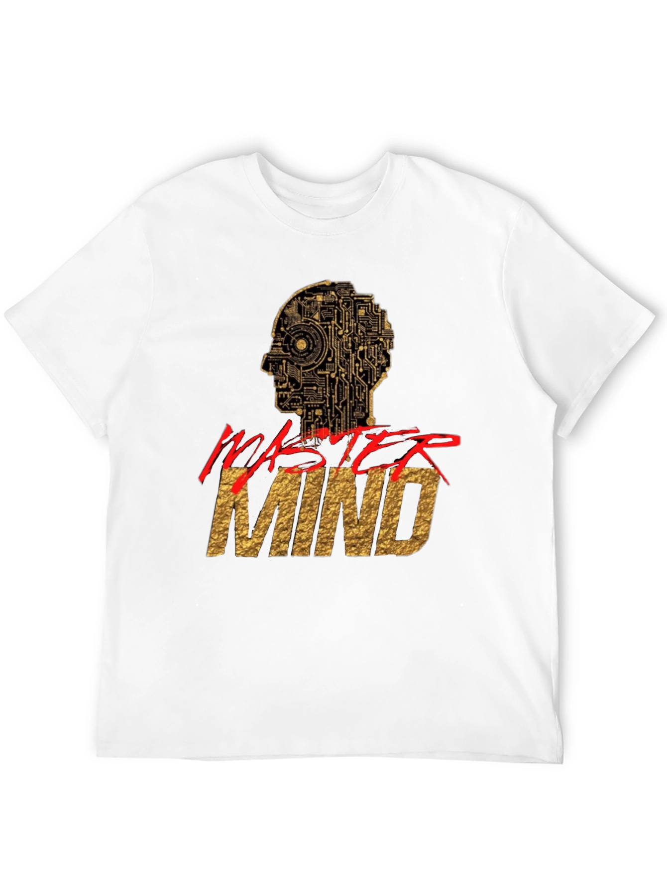 Mastermind Graphic Tee - Gold & Red Print