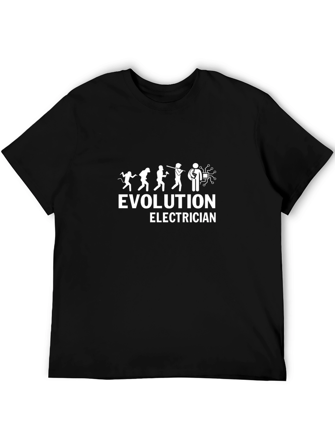 Evolution Electrician Graphic Tee - Black Cotton T-Shirt