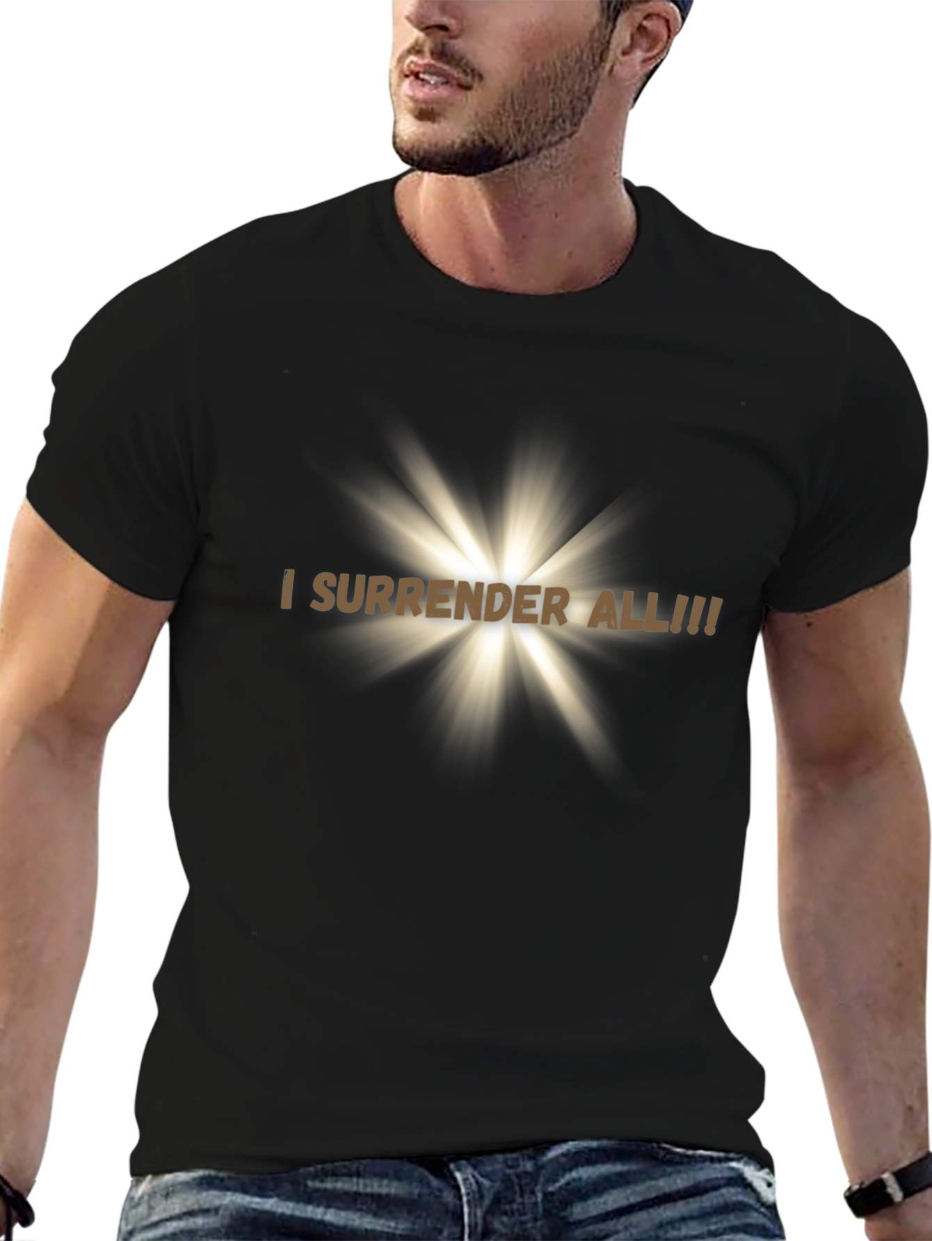 I Surrender All! Christian T-Shirt Black