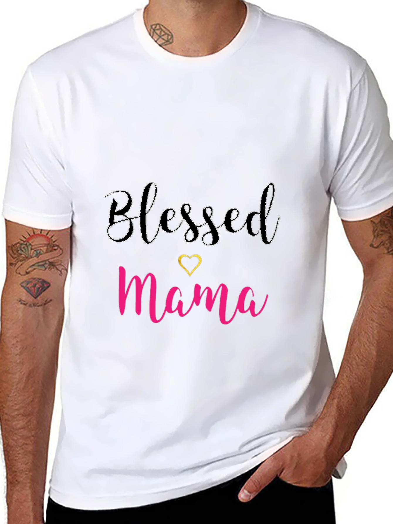 Blessed Mama Black T-Shirt - Cute Mothers Day Tee