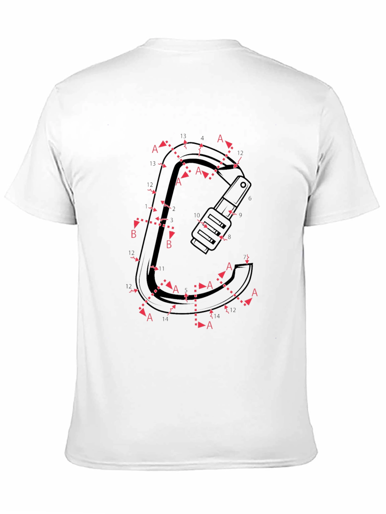Carabiner Schematic T-Shirt - Black Graphic Tee