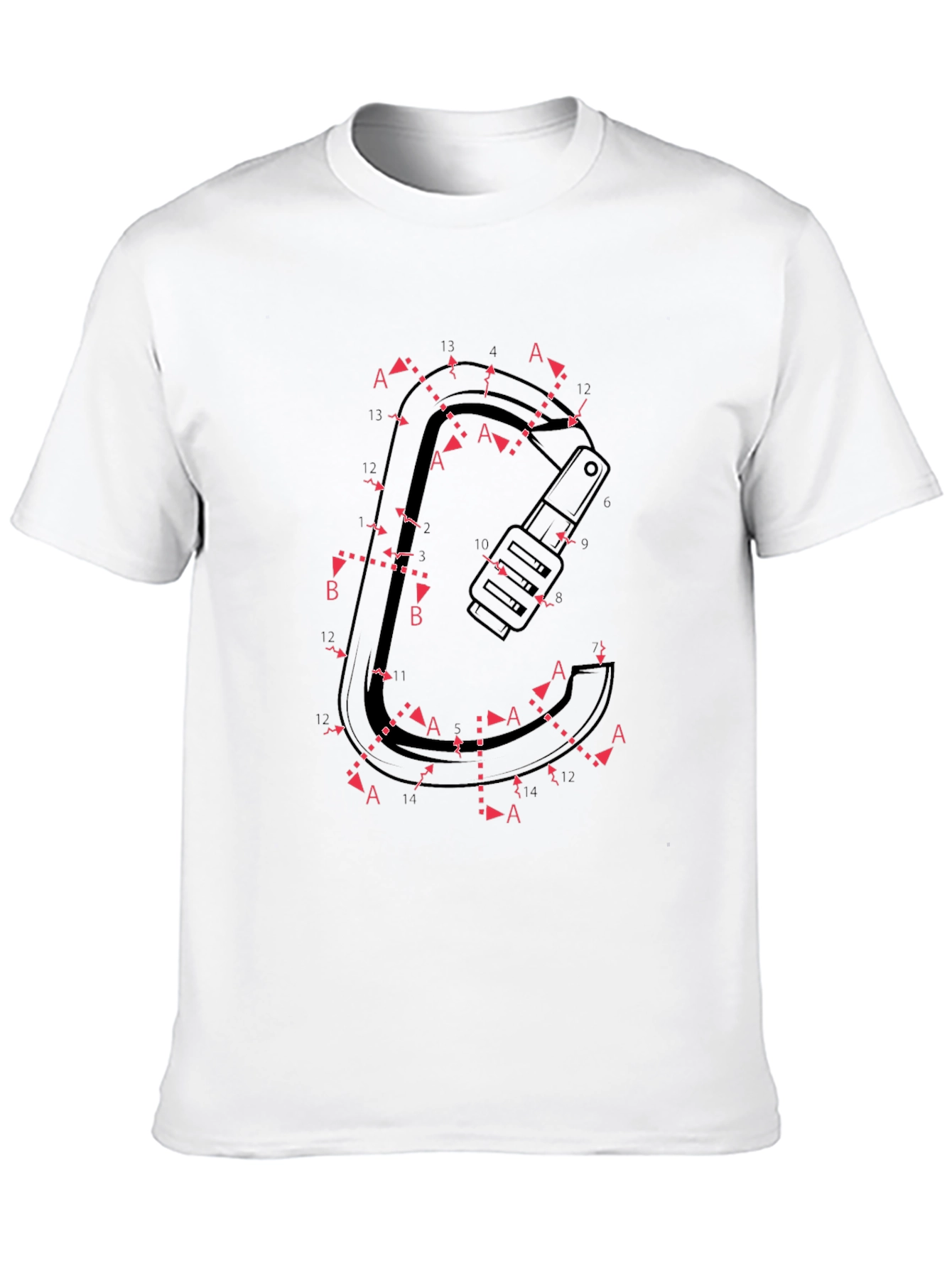 Carabiner Schematic T-Shirt - Black Graphic Tee