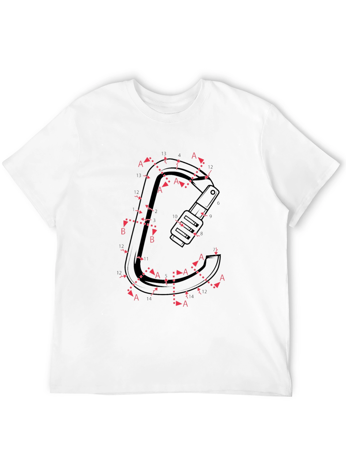 Carabiner Schematic T-Shirt - Black Graphic Tee