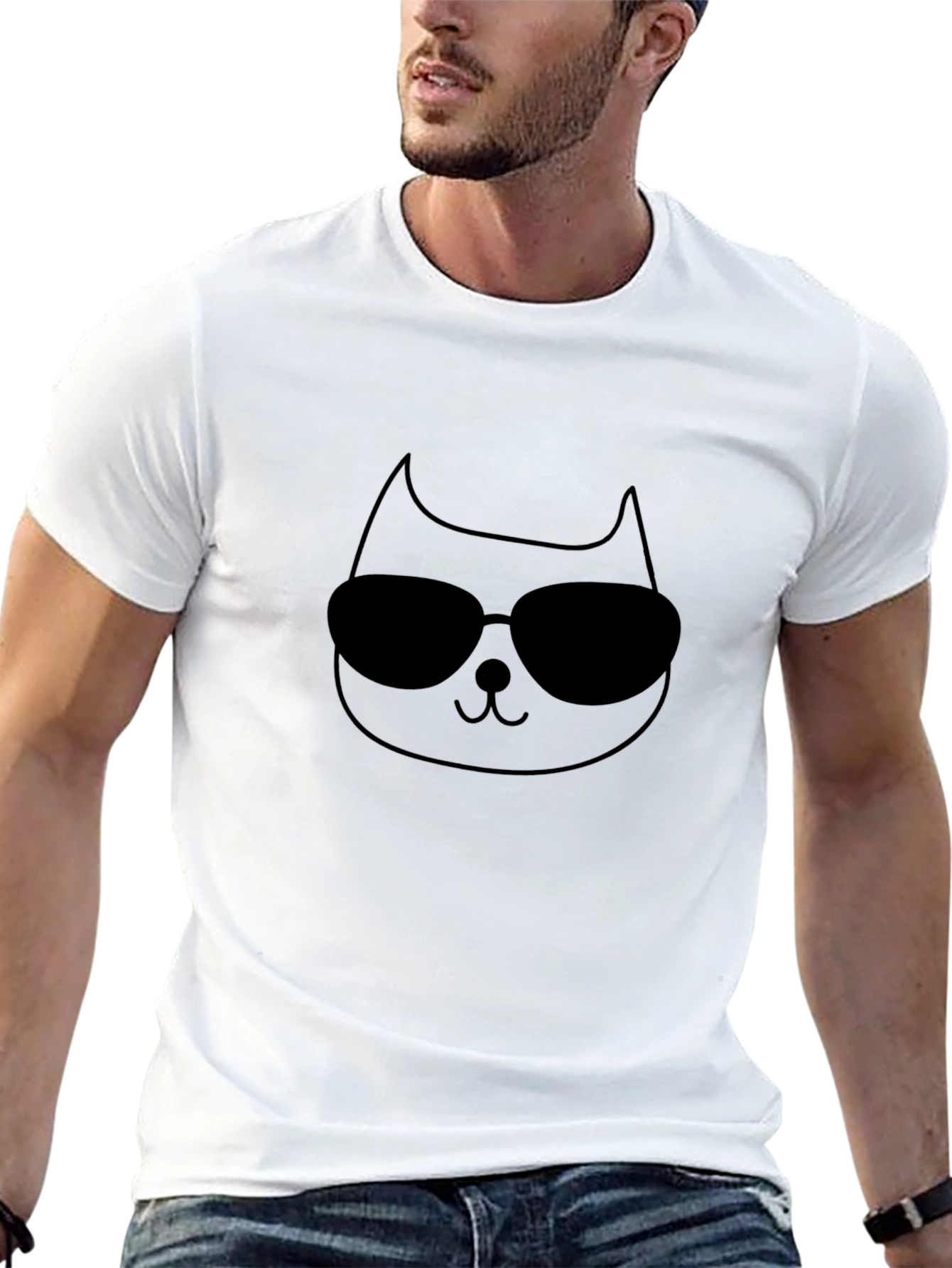 Cool Cat Tee: Black Graphic T-Shirt