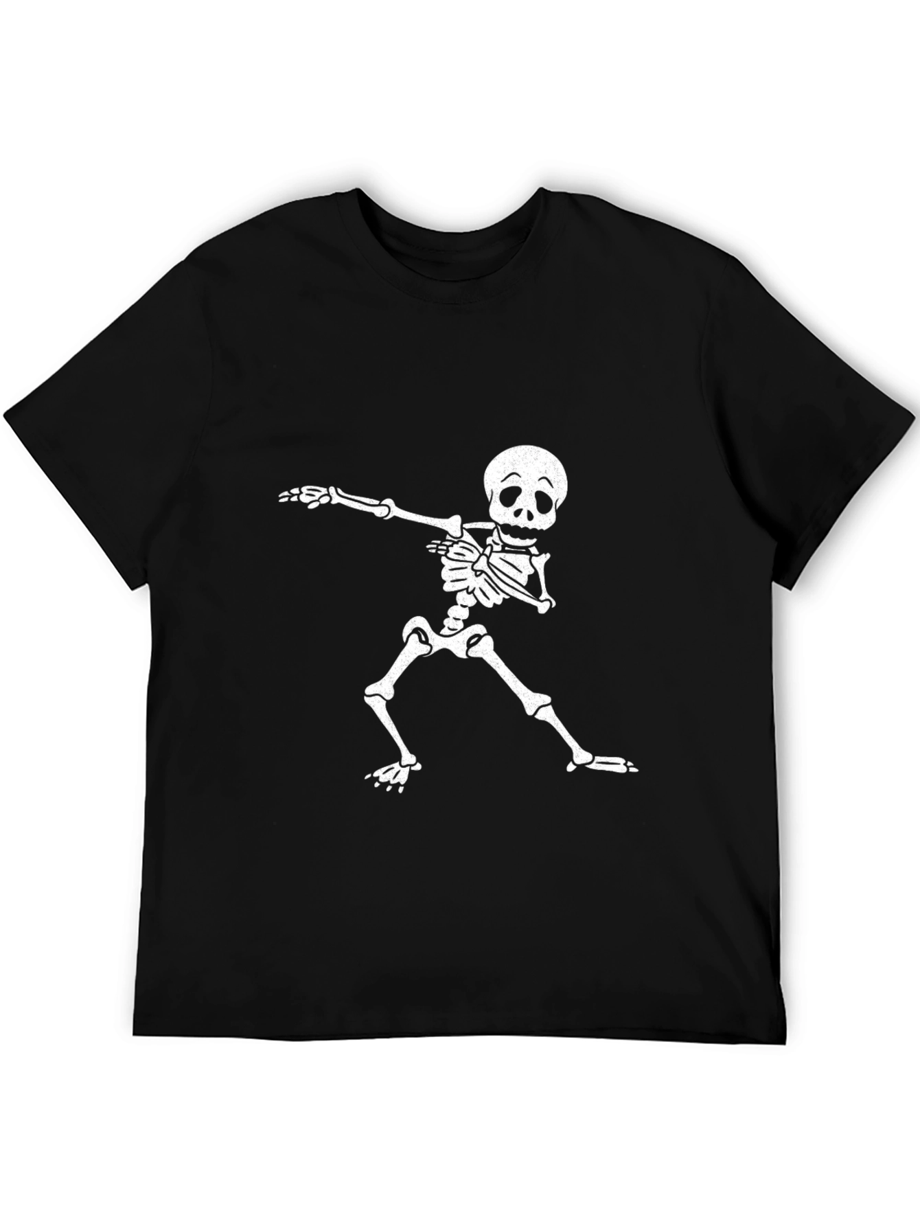 Skeleton Dabbing Graphic Tee - Black Cotton T-Shirt