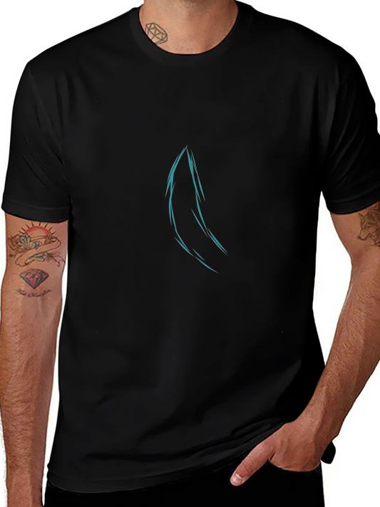 Stylish Black T-Shirt with Abstract Blue Design