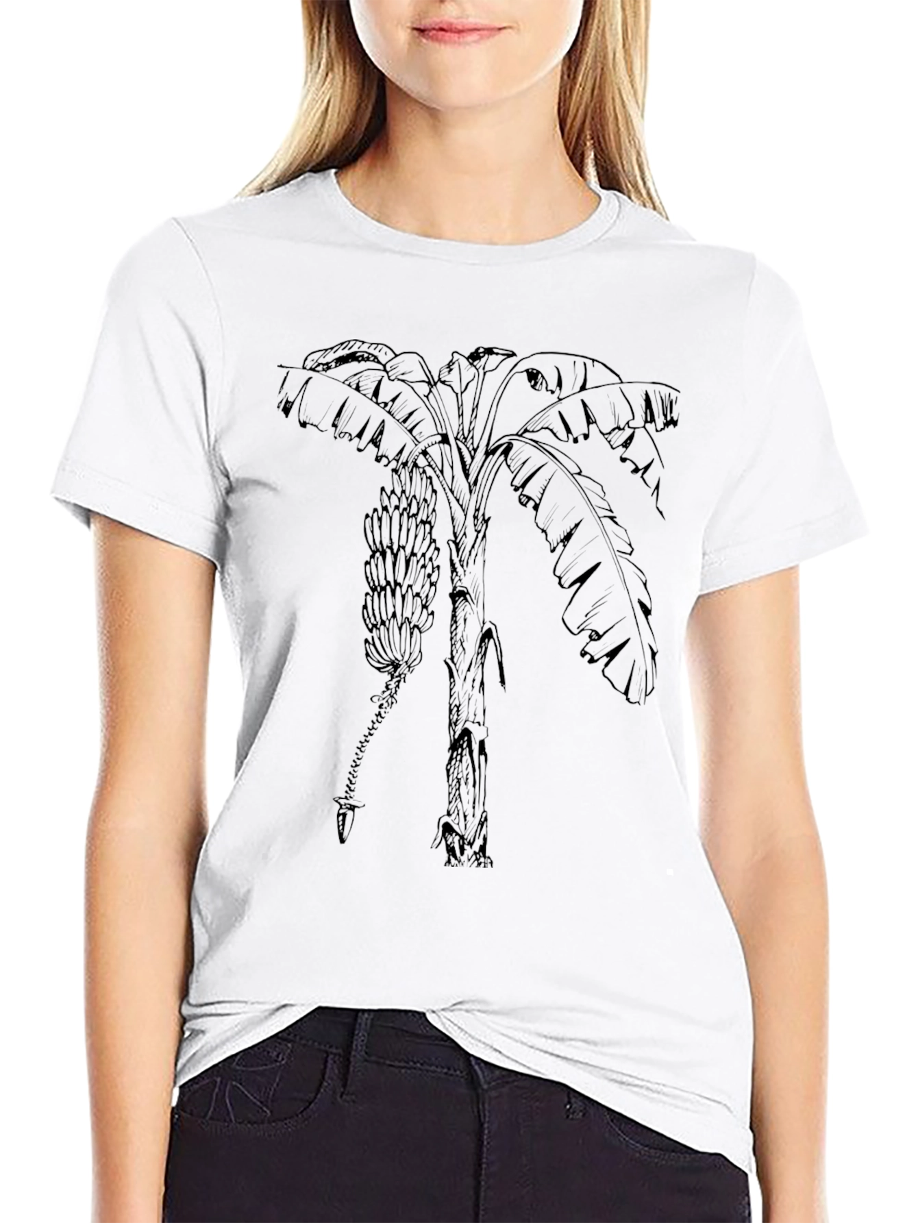 Banana Tree Graphic Tee - Tropical Style