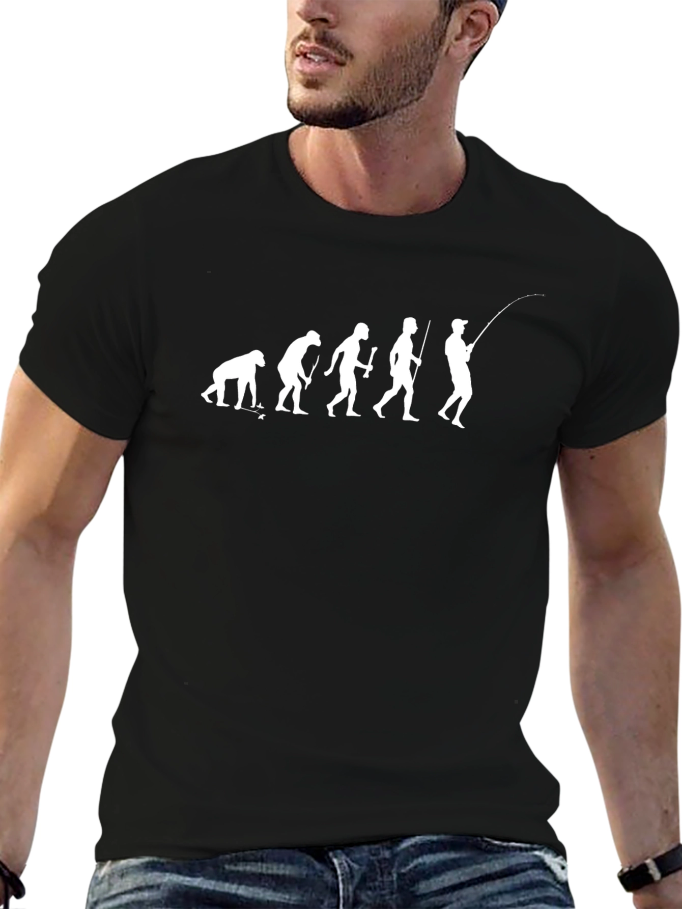 Evolution of Fishing T-Shirt - Black